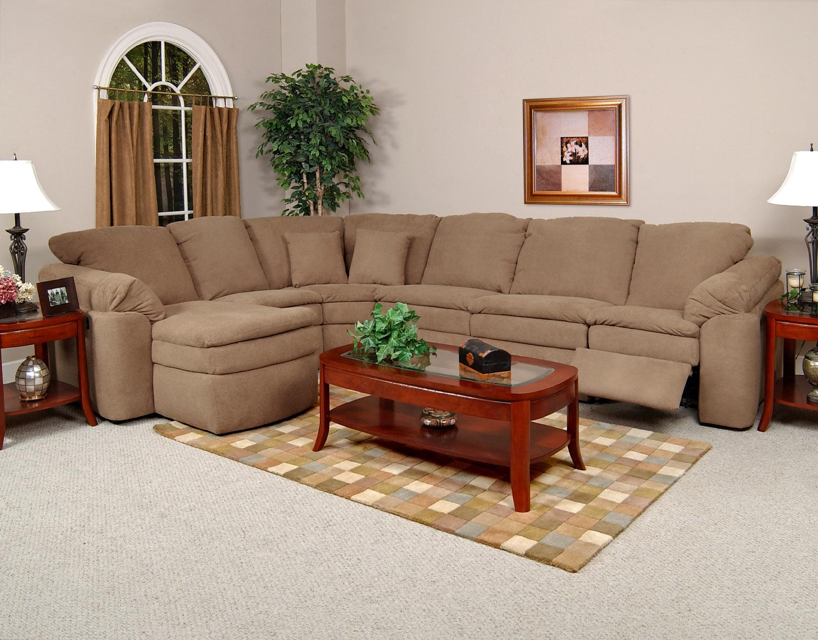 England Seneca Falls Six Seat Sectional Sofa with Attached Chaise