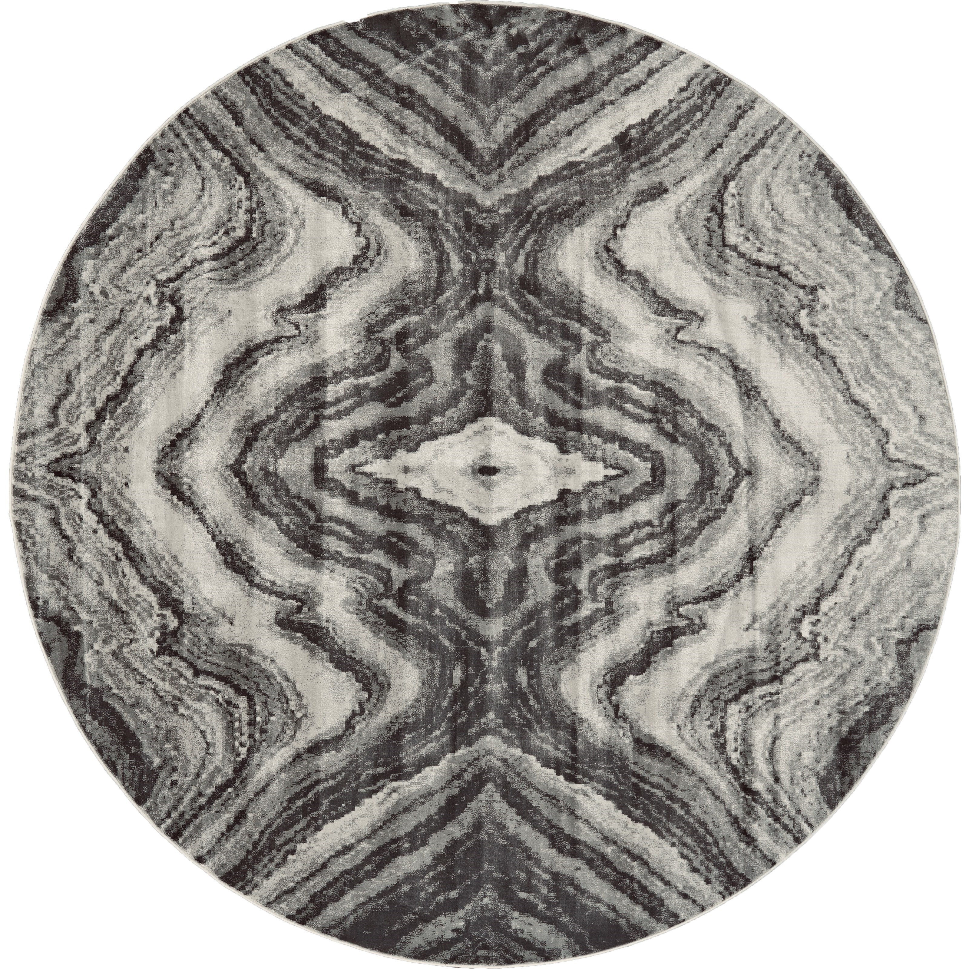 Feizy Rugs Katari Birch/Sterling 8' x 8' Round Area Rug Sprintz