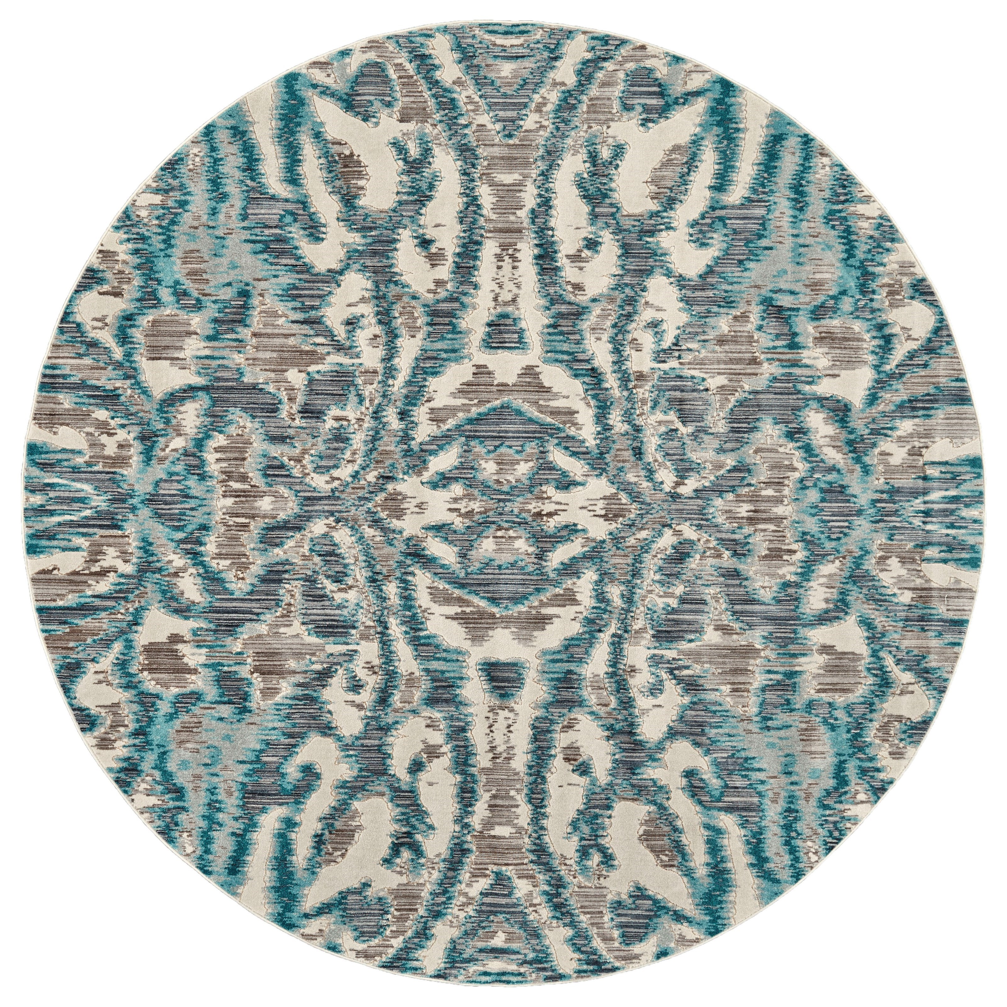 Feizy Rugs Keats Aqua/Haze 8'9" X 8'9" Round Area Rug Sprintz Furniture Rugs