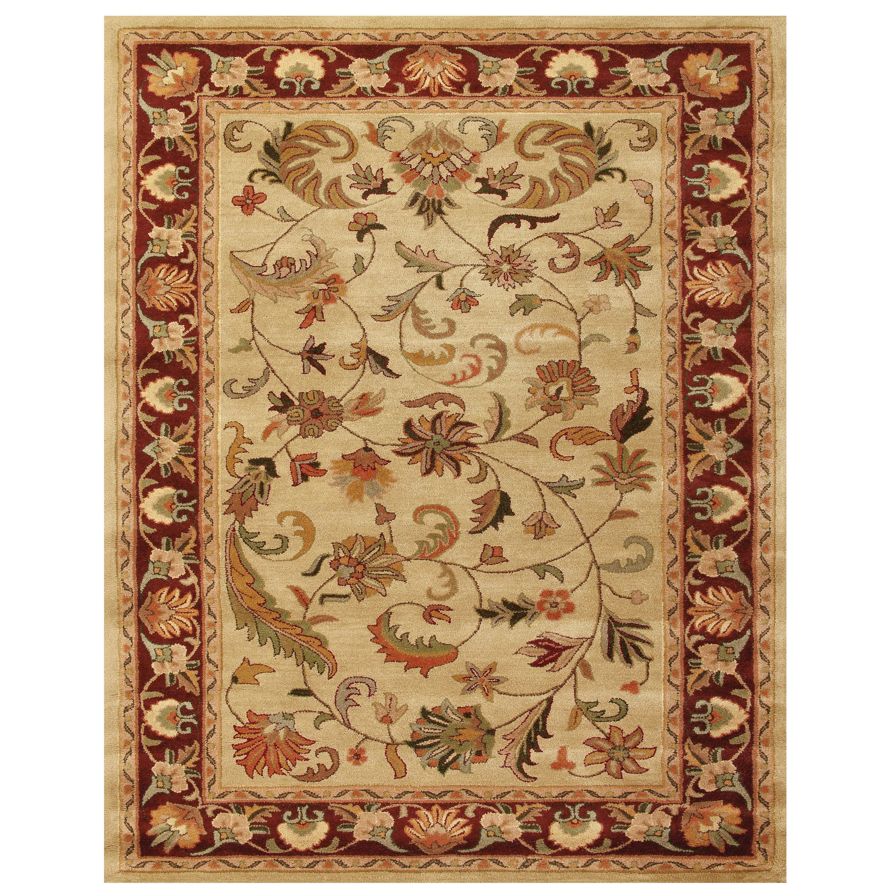 Feizy Rugs Yale Ivory/Red 3'6" x 5'6" Area Rug Sprintz Furniture Rugs