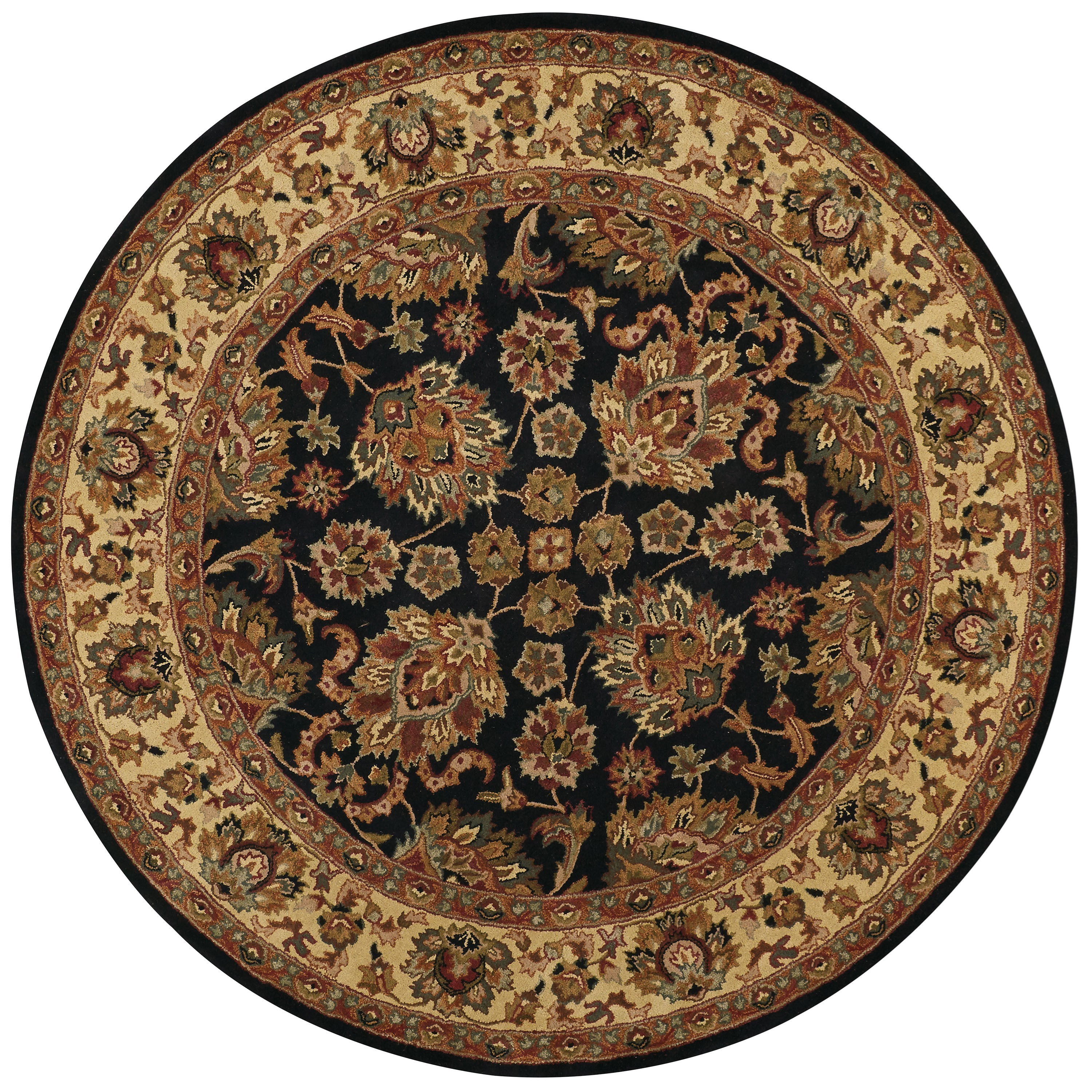 Feizy Rugs Yale Black/Gold 8' x 8' Round Area Rug Sprintz Furniture