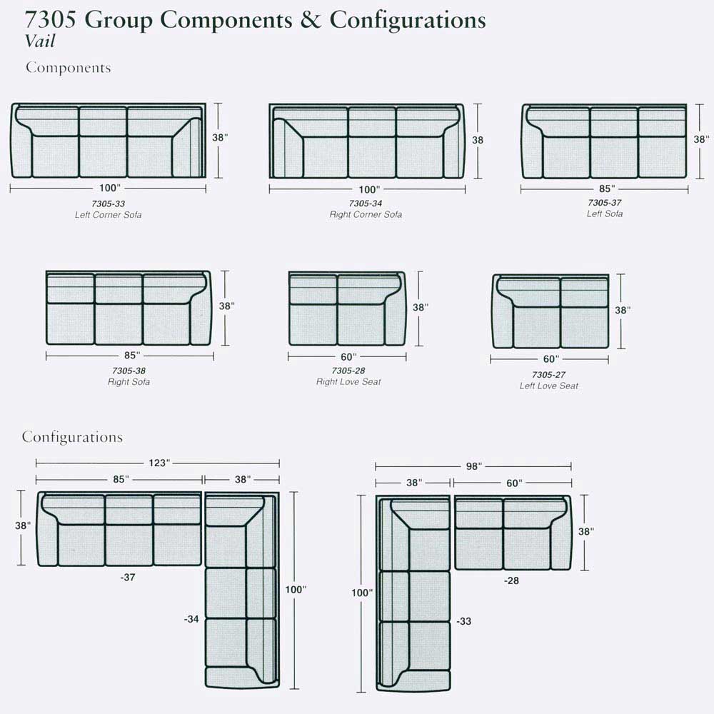 Flexsteel Vail Three Piece Sectional with Chaise Sheely's Furniture