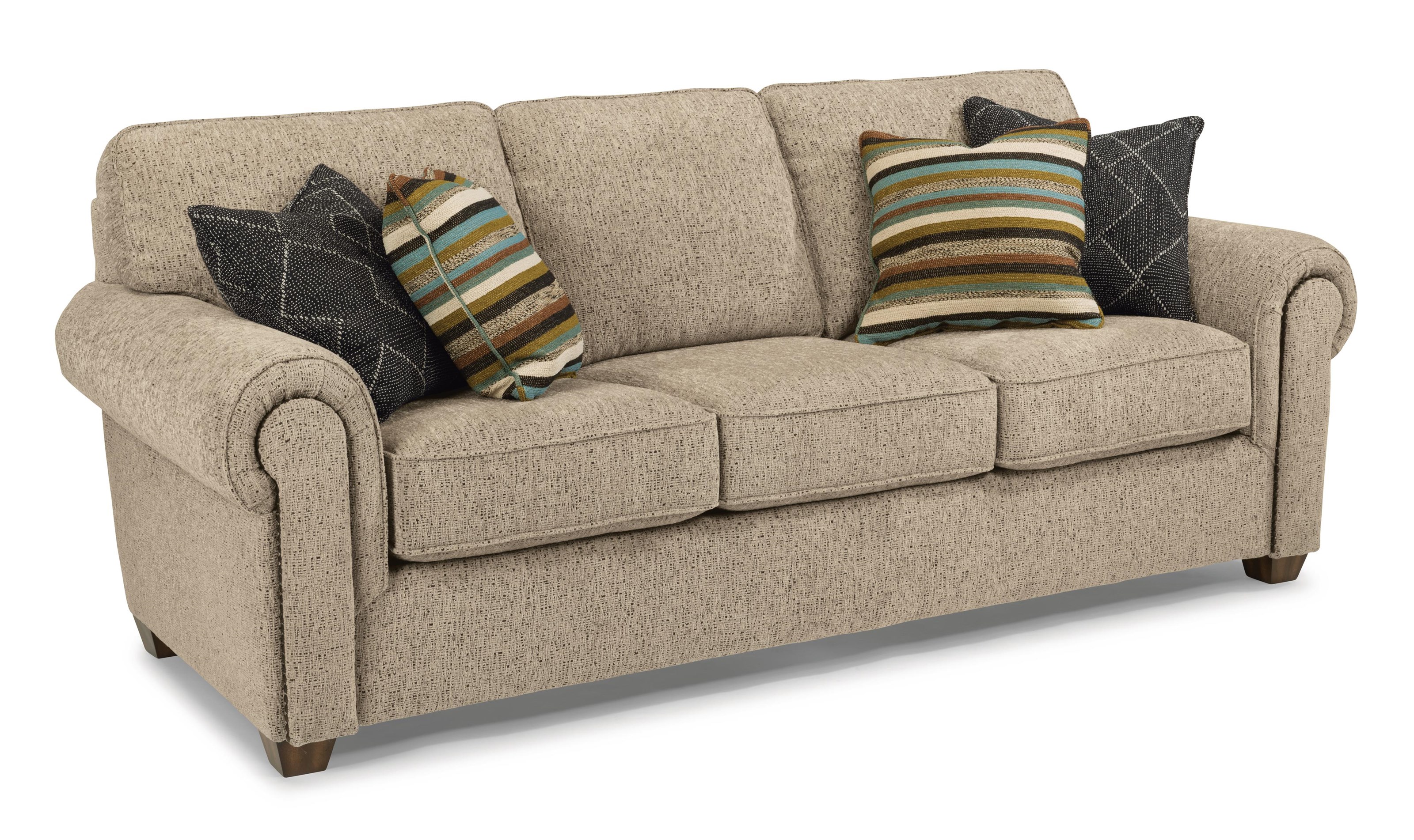 Flexsteel Carson 793631 Stationary Sofa with Antique Bronze Nail Trim