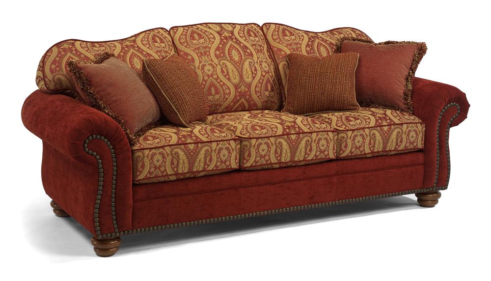 Flexsteel Bexley Traditional Sofa with Nail Head Trim Furniture and