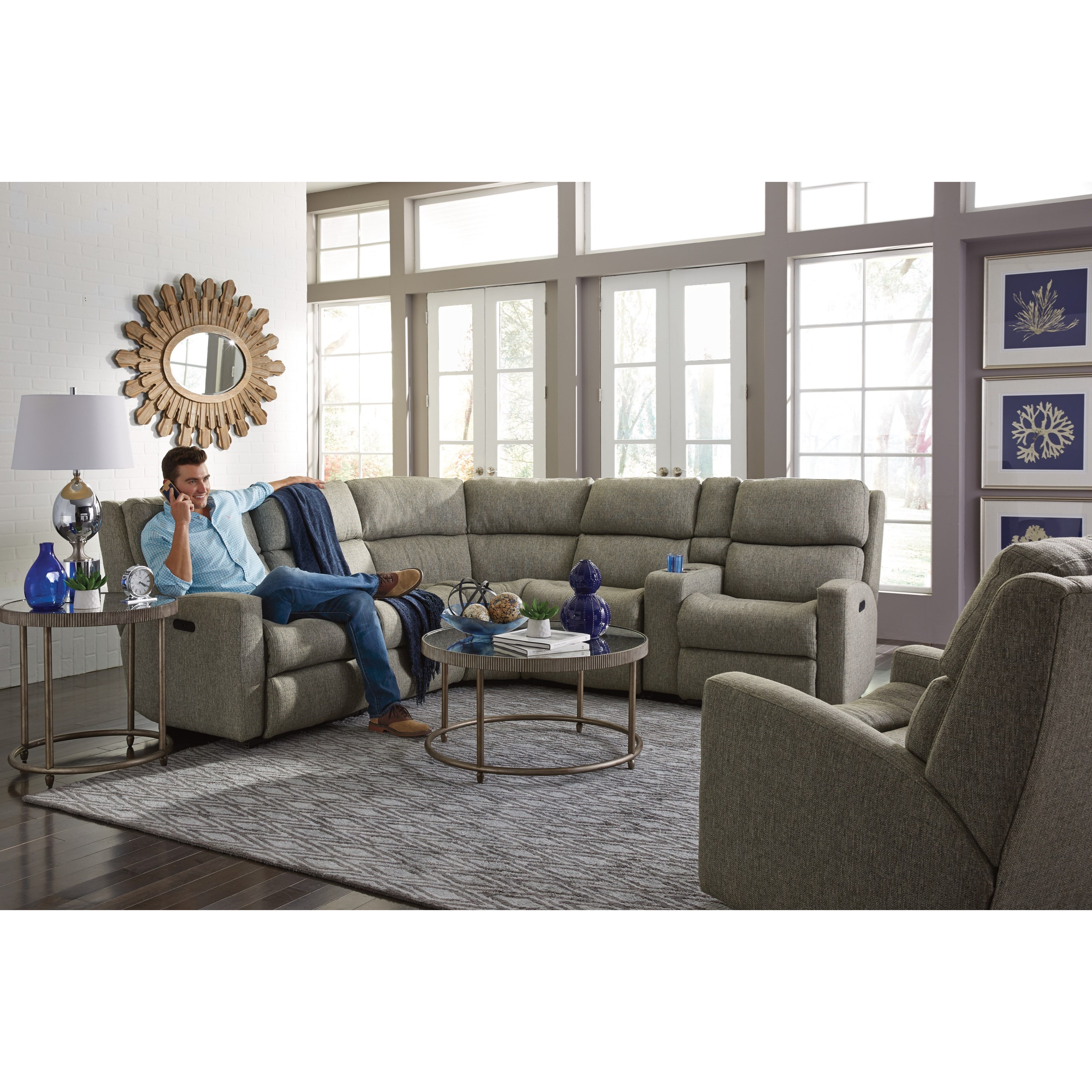 Flexsteel Catalina Six Piece Power Reclining Sectional Sofa Mueller