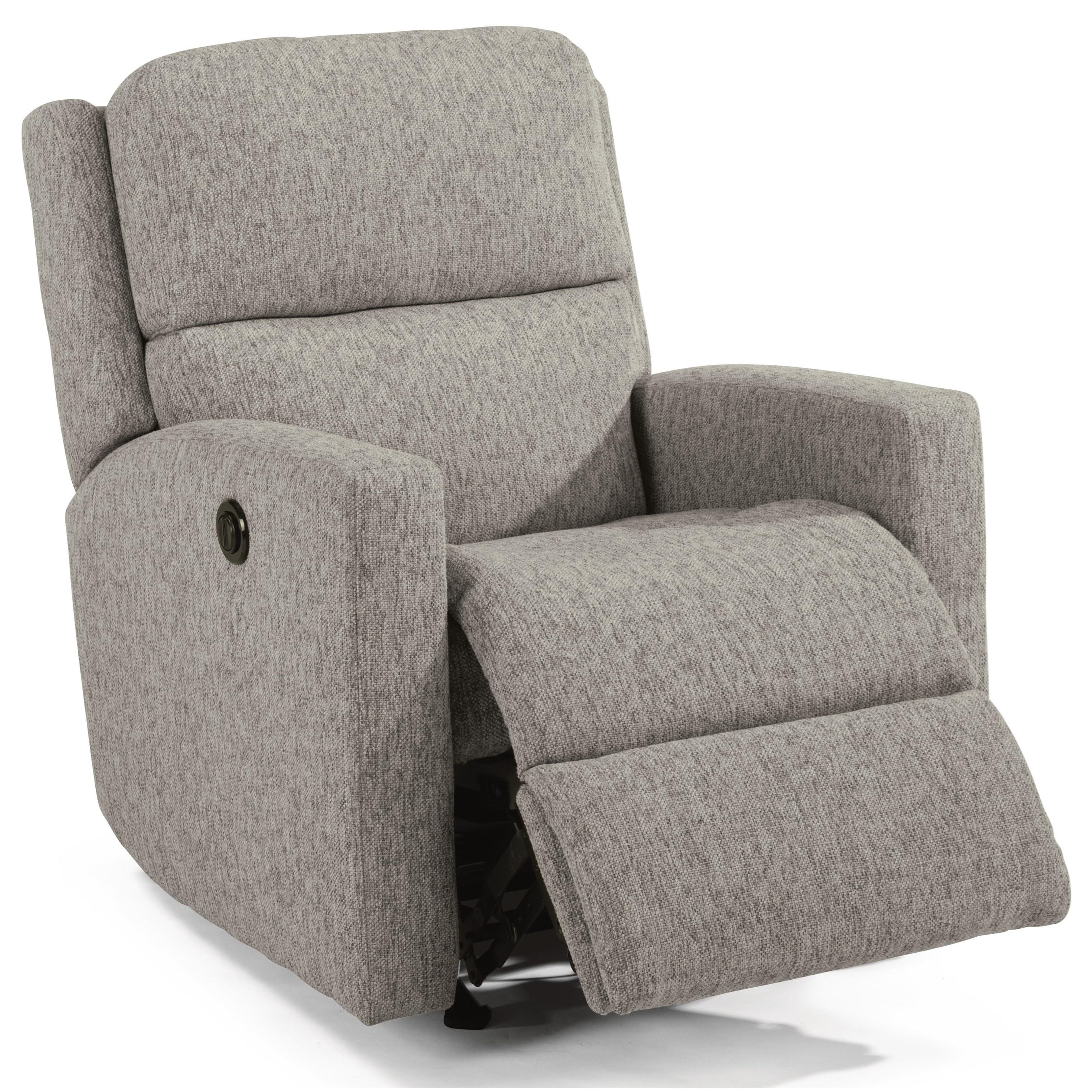 Flexsteel Chip Transitional Power Rocking Recliner with USB Port