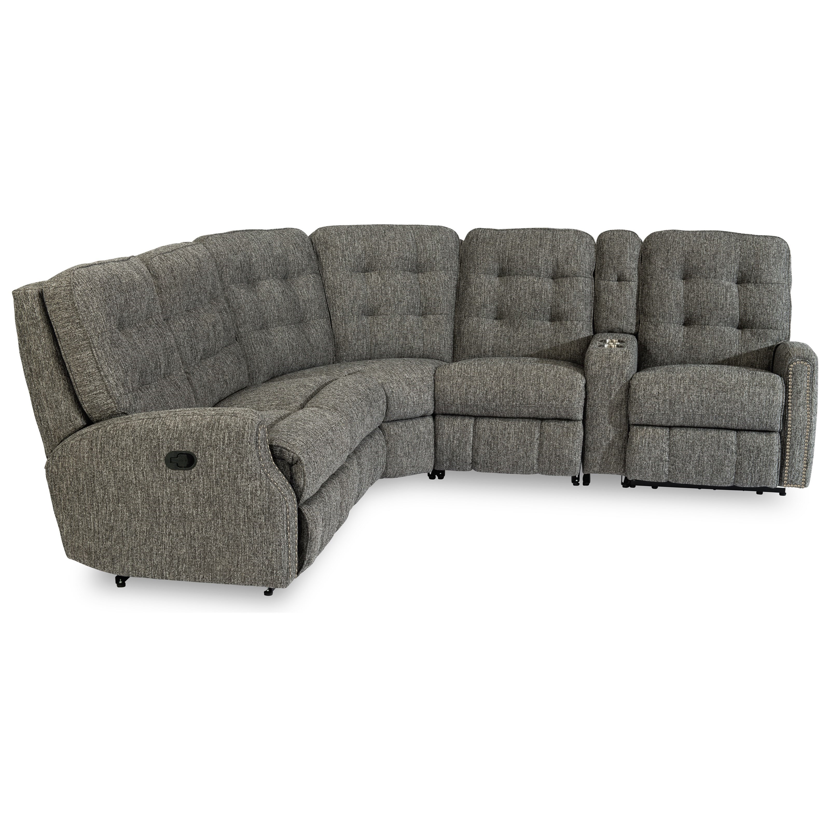 Flexsteel Devon 6Piece Reclining Sectional with Cupholders and