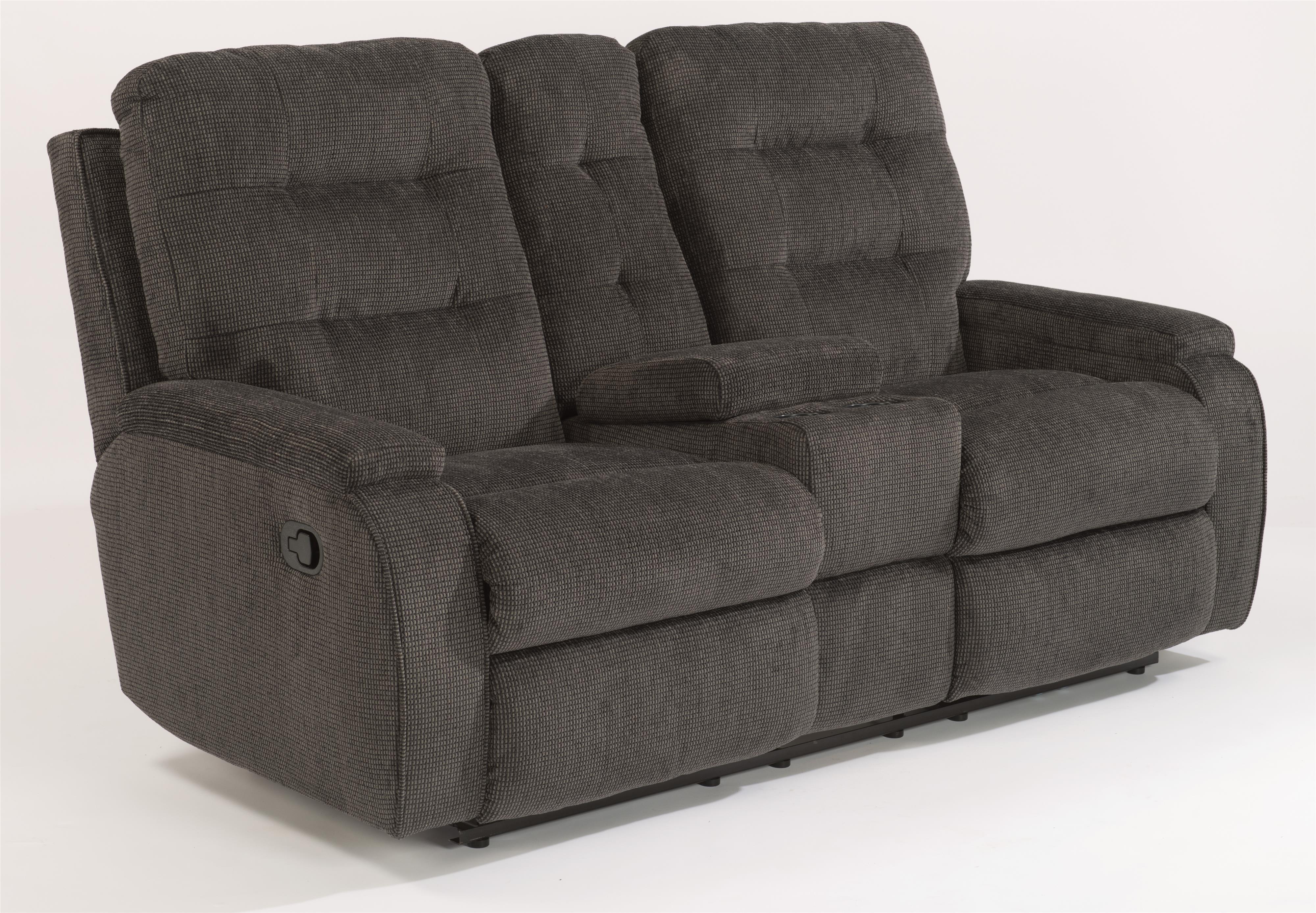 Flexsteel Kerrie Reclining Loveseat with Cupholder and Storage Console