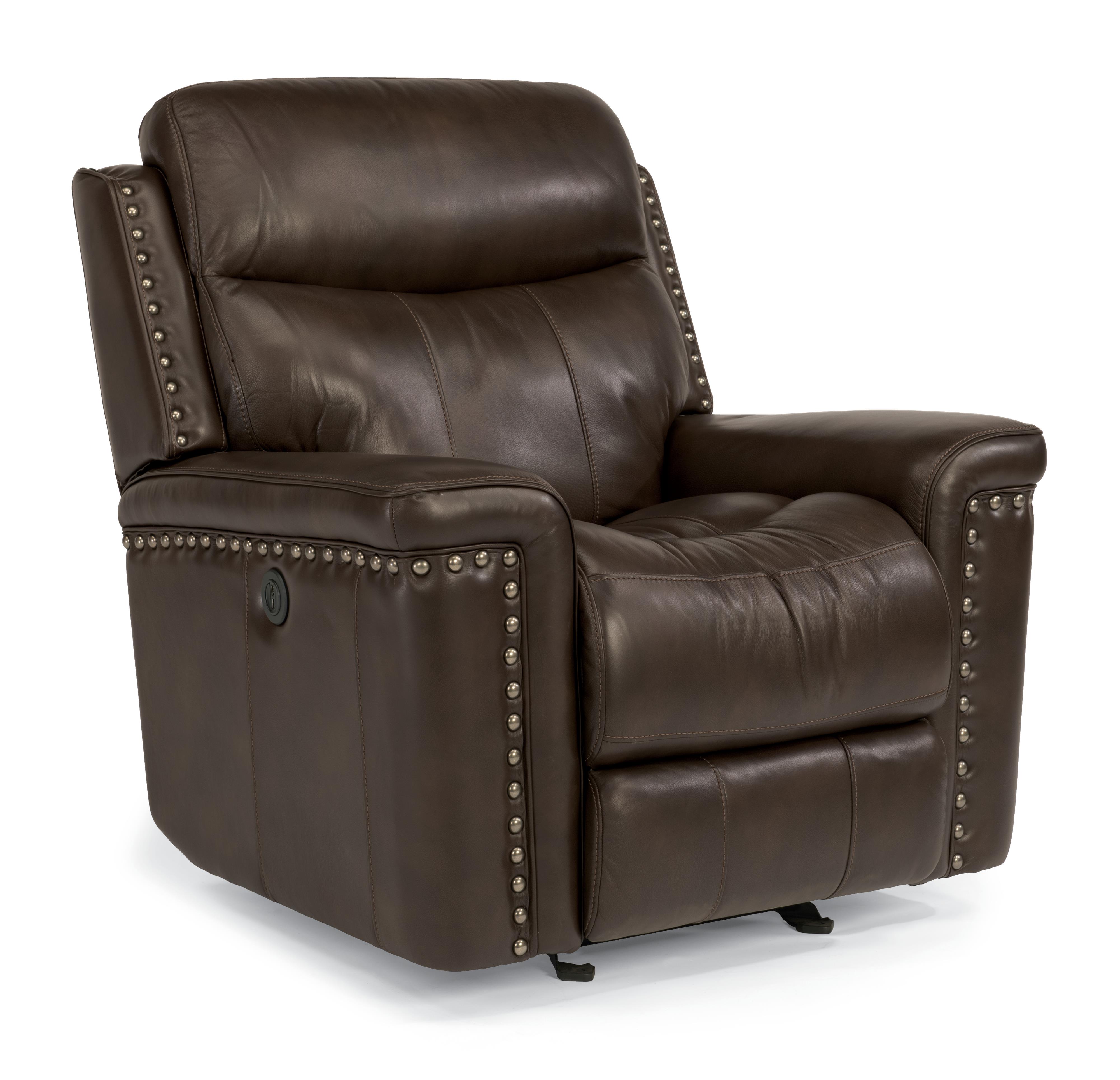 Flexsteel LatitudesGrover 133954P Leather Match Power Glider Recliner