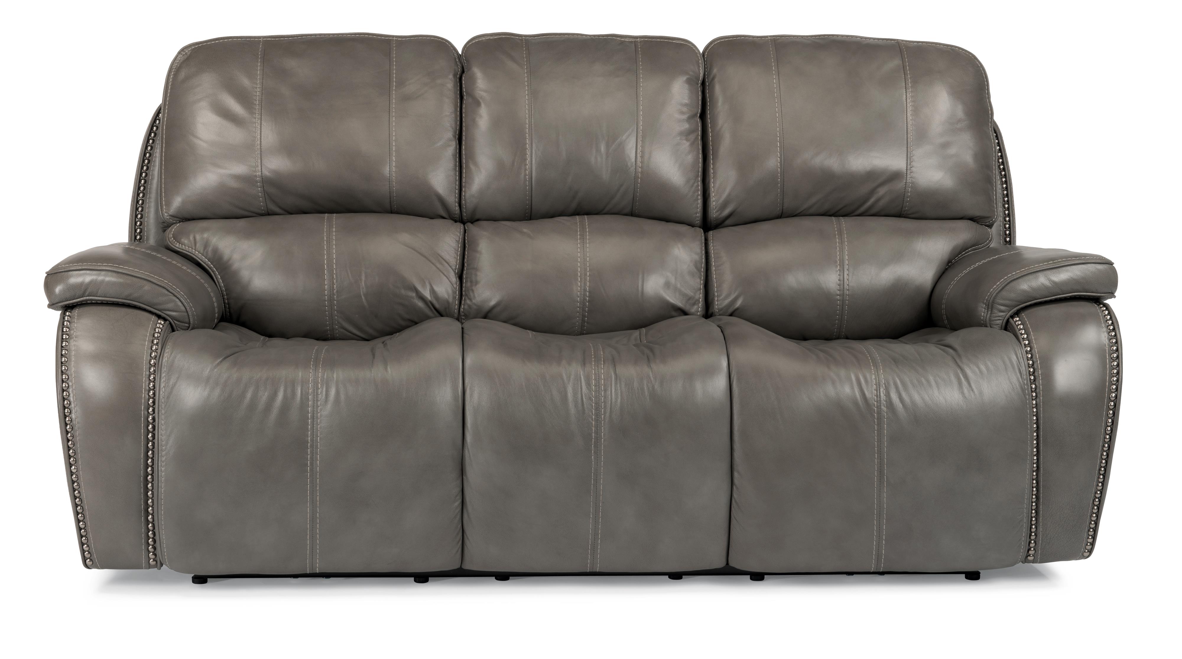 Flexsteel LatitudesMacKay Power Reclining Sofa with Nailheads and USB