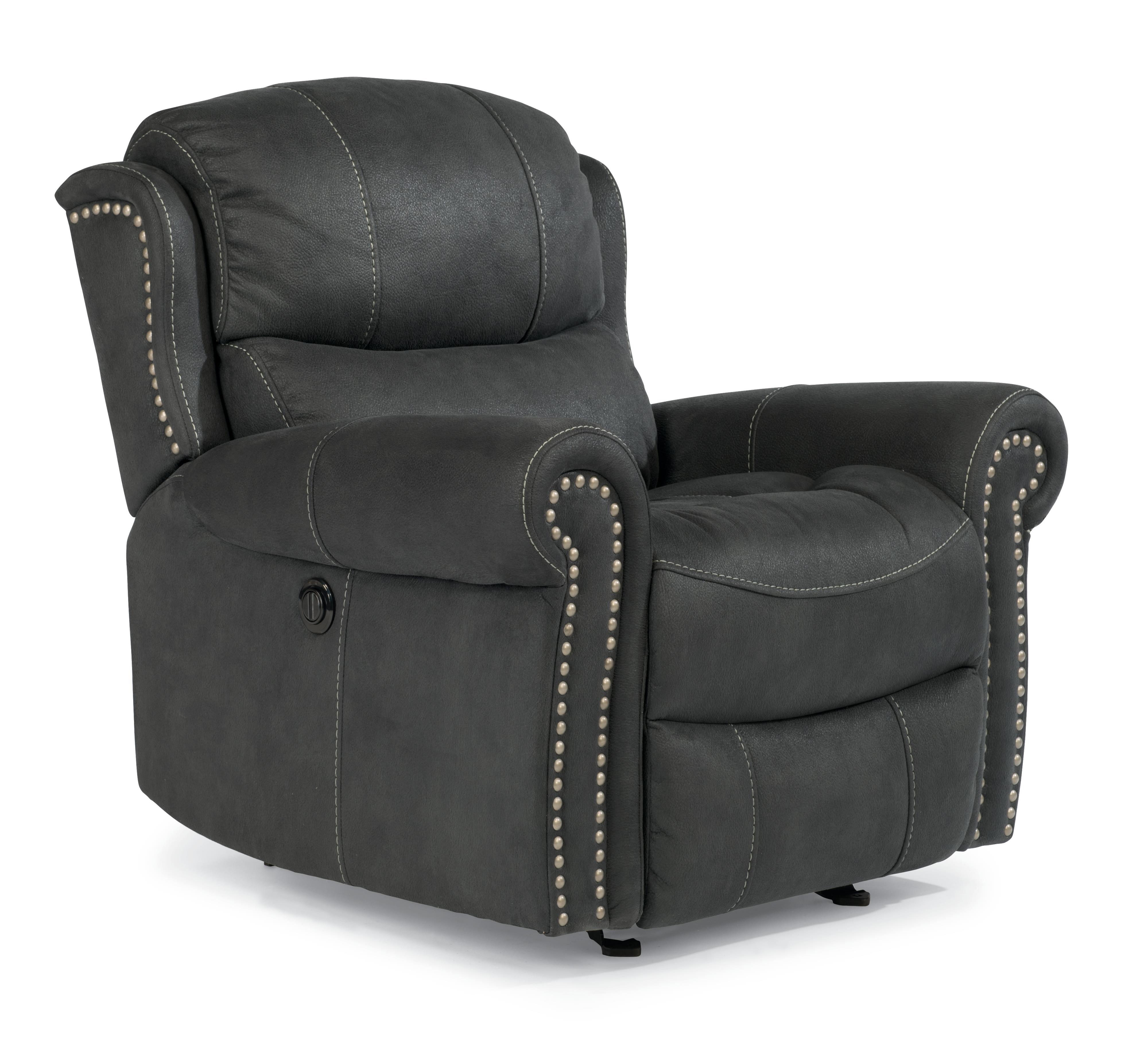 Flexsteel LatitudesWalden Cozy Power Glider Recliner with Nail Head