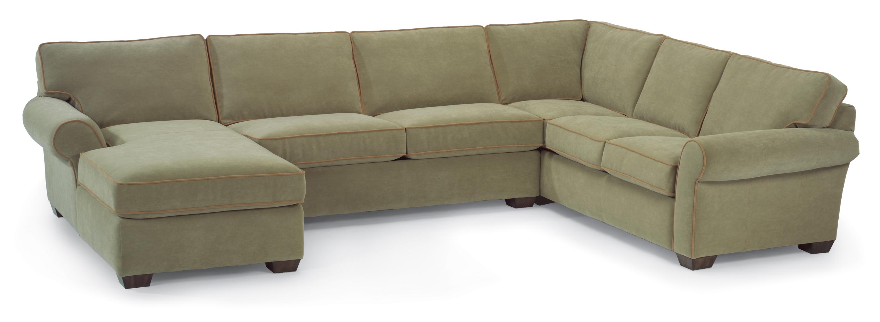 Flexsteel Vail Stationary Sectional Sofa with LeftSide Chaise Howell