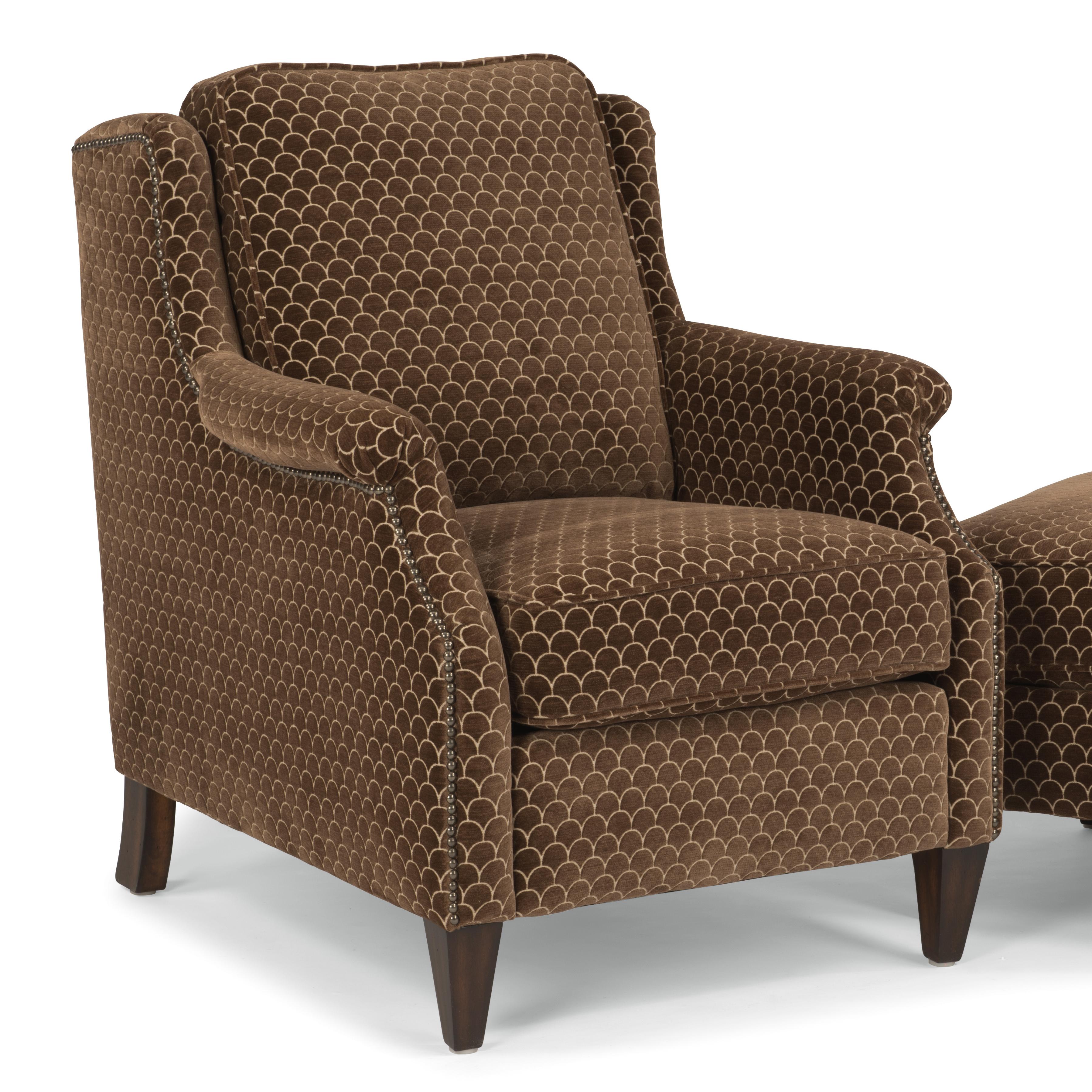Flexsteel Zevon Transitional Chair with Slender English Arms and Nailhead Border Conlin's
