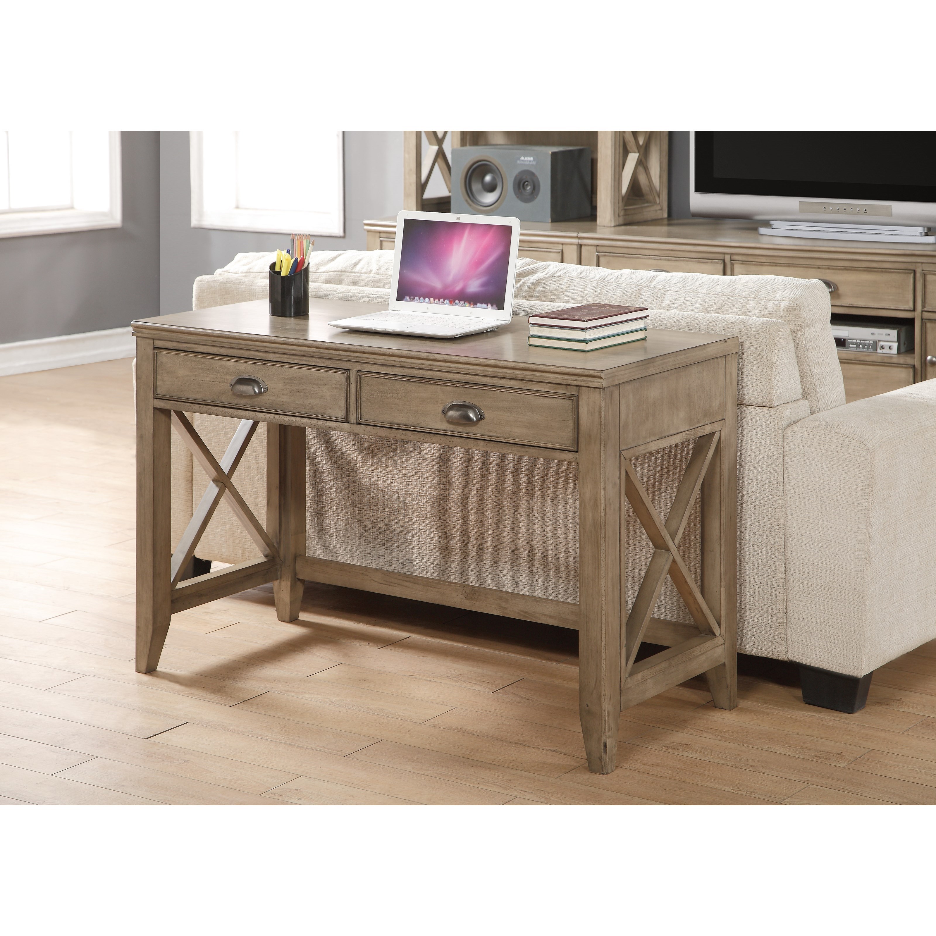 Flexsteel Wynwood Collection Camden W1336732 Contemporary 48Inch Writing Desk with BuiltIn