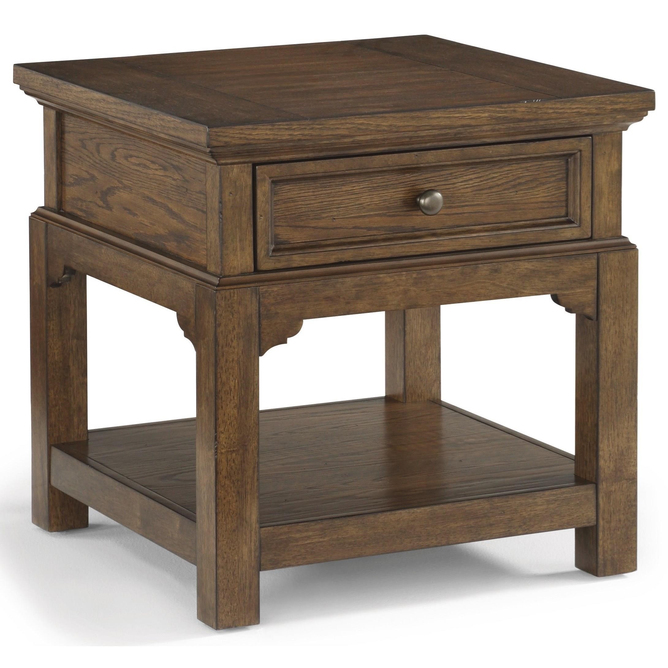 Flexsteel Wynwood Collection Tahoe Casual Rustic Square End Table with ...