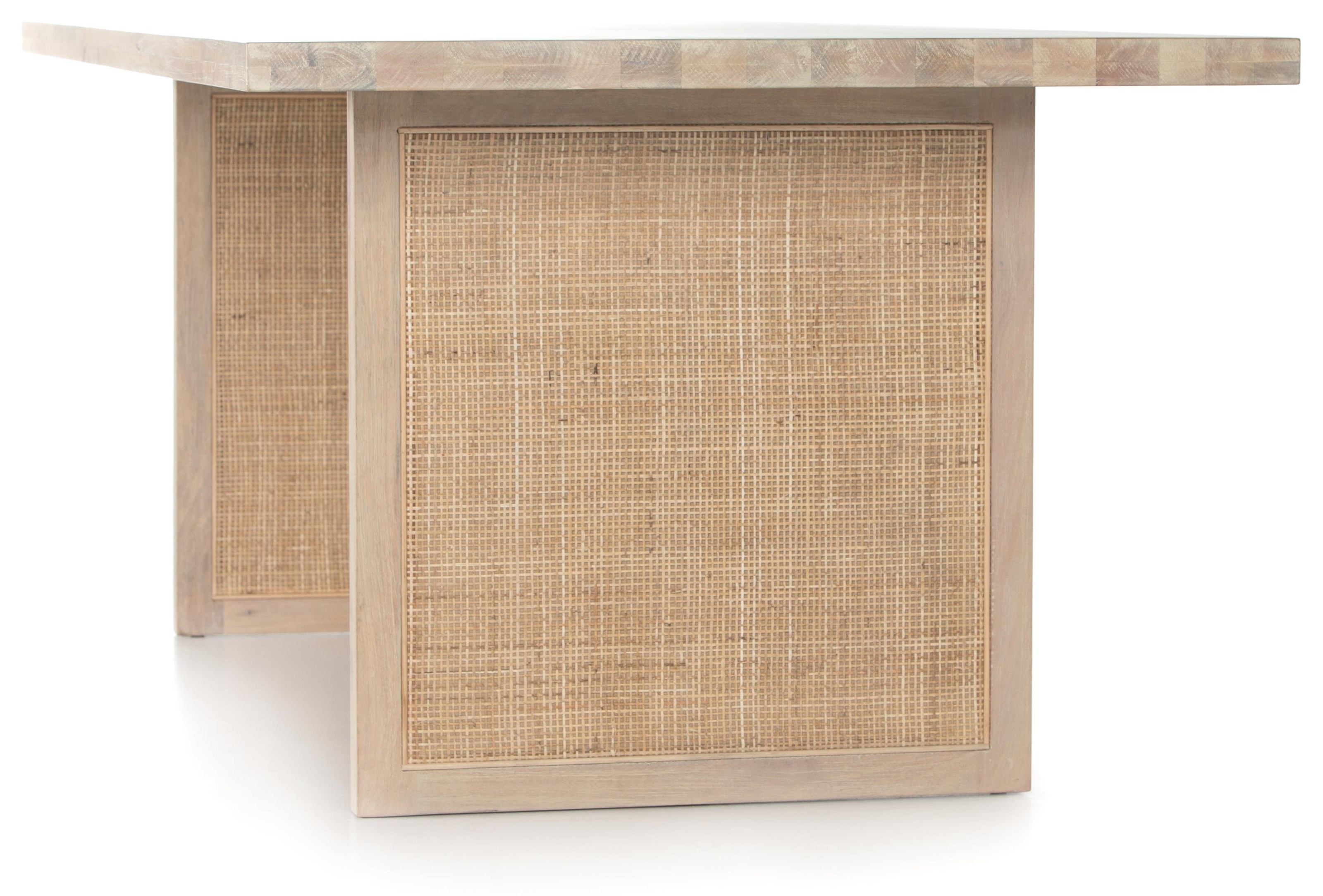 Four Hands Clarita Clarita Dining Table White Wash Mango Reeds