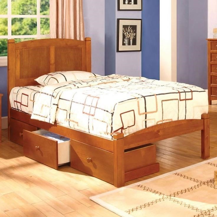 Furniture of America Cara CM7903OAKFBED Full Bed Corner Furniture