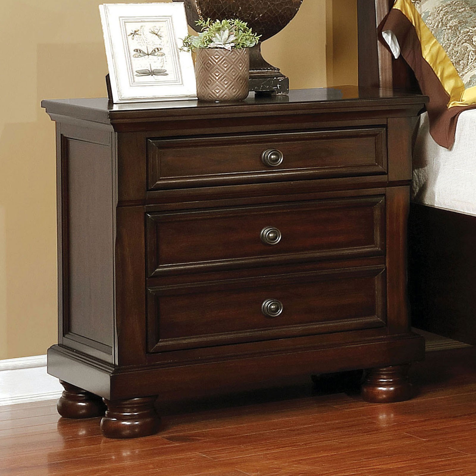 Furniture of America Castor CM7590CHN Nightstand Corner Furniture Nightstands