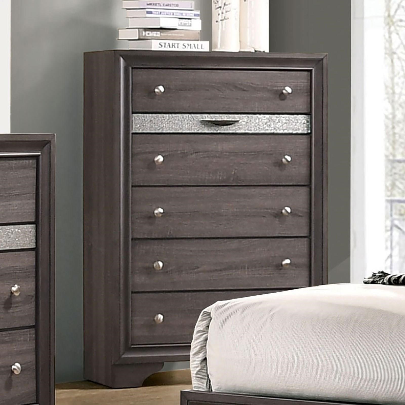 Furniture of America Chrissy Contemporary 6Drawer Chest with Hidden Jewelry Tray Value City