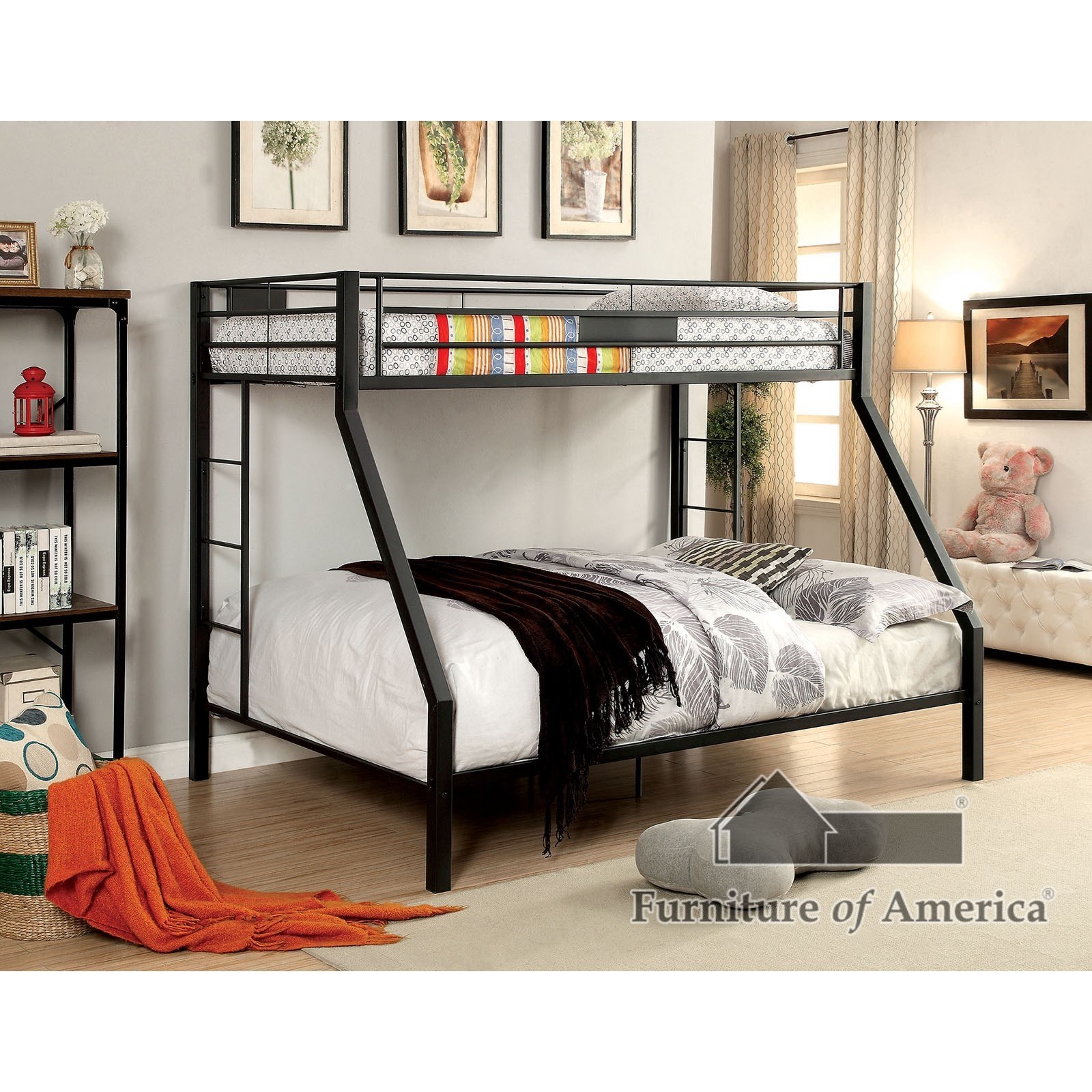Furniture of America Claren CMBK939TQBED TwinoverQueen Bunk Bed