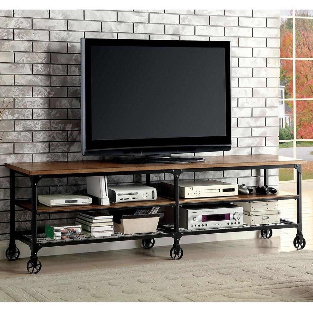 Ventura II Industrial TV Console with Caster Wheels Household