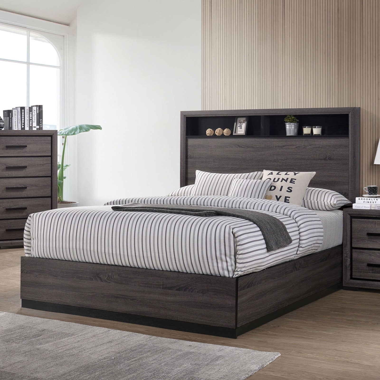 Furniture of America Conwy CM7549EKBED Contemporary King Low Profile