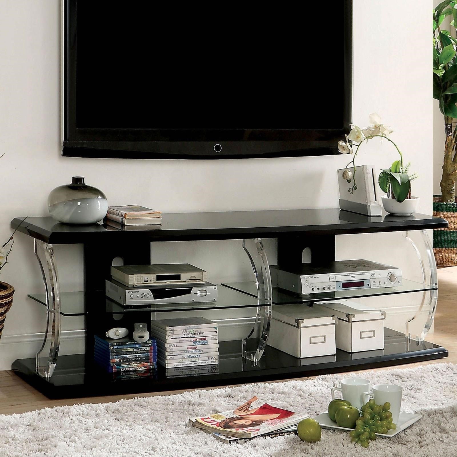 Furniture of America Ernst CM5901BKTV72 72" TV Stand with LED