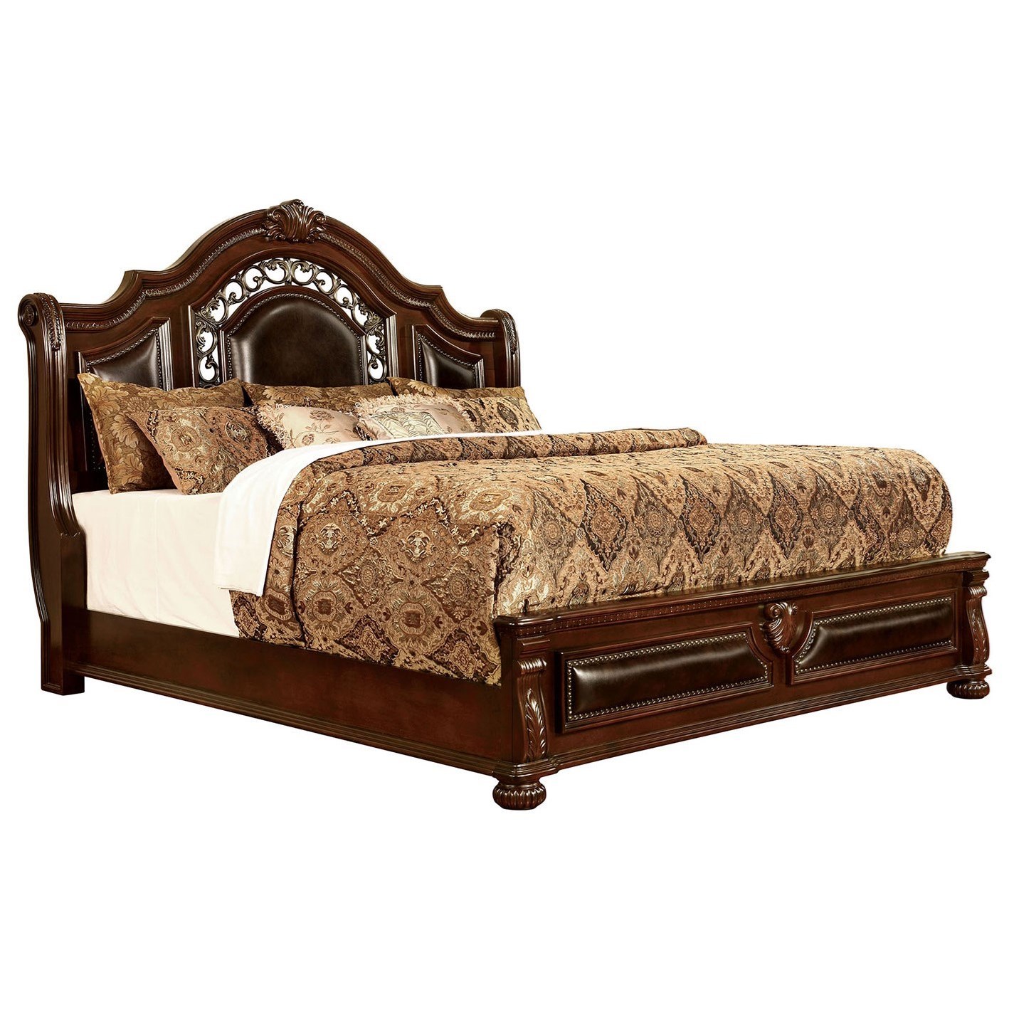 Furniture of America Flandreau Traditional Queen Panel Bed with