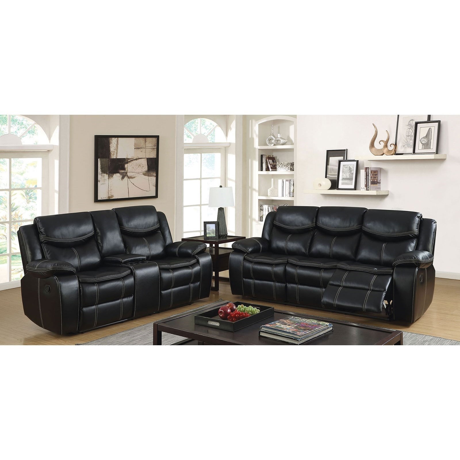 Furniture of America Gatria CM69812PCLVCT Reclining Sofa and