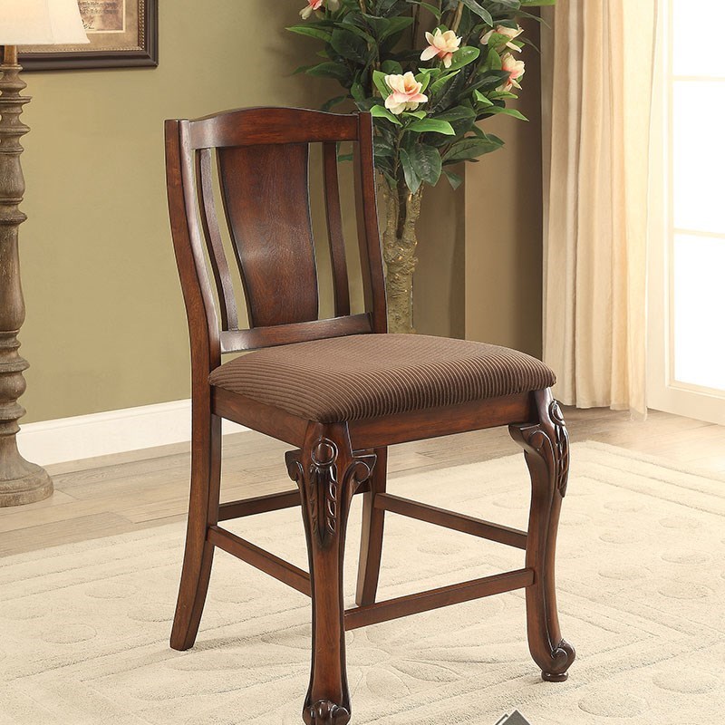 Johannesburg Set of 2 Traditional Style Counter Height Chairs with