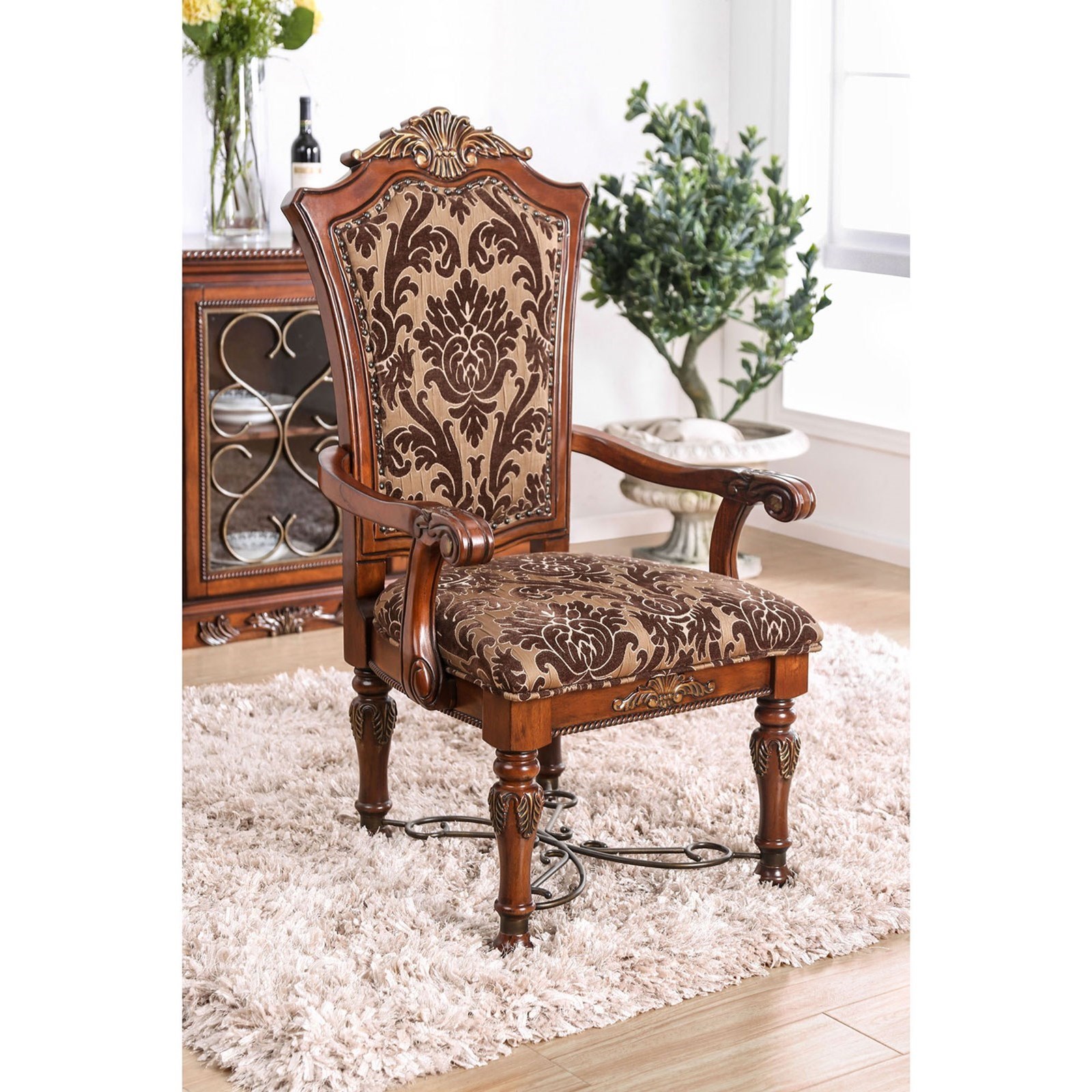 Furniture of America Lucie Set of 2 Traditional Arm Chairs Value City
