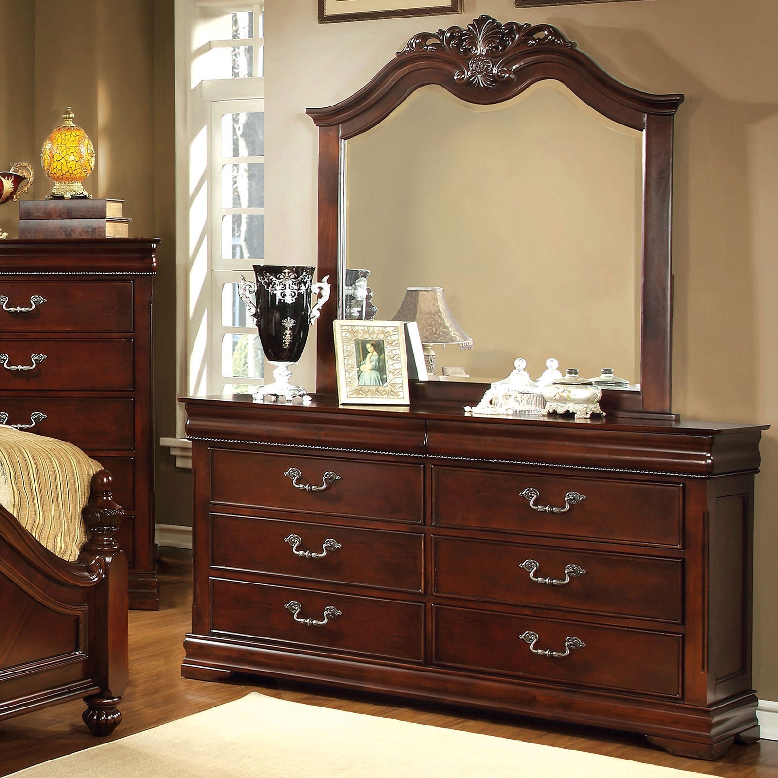 Furniture of America Mandura Traditional Dresser with FeltLined Drawer Value City Furniture