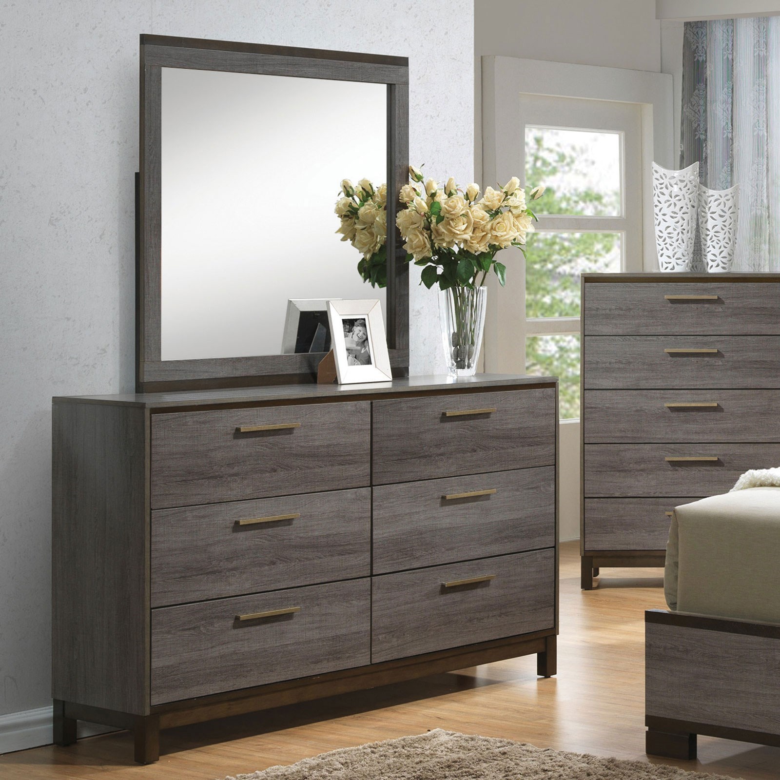 Furniture of America Manvel Contemporary 6 Drawer Dresser Value City