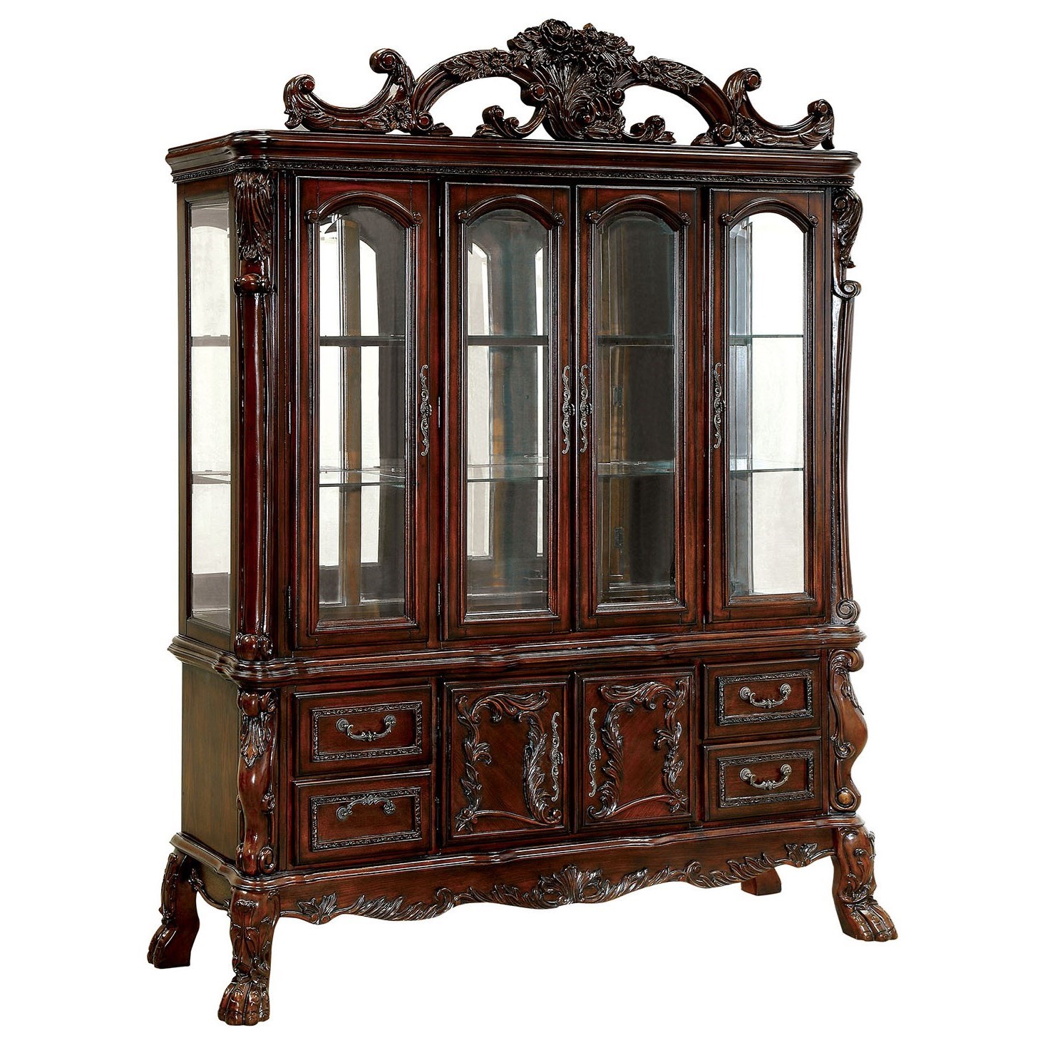 Furniture of America Medieve CM3557CHHBSET Traditional Hutch and