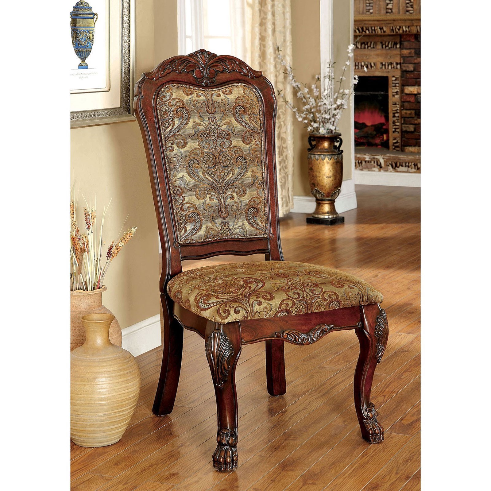 Medieve Traditional Set of Two Dining Chairs Household Furniture