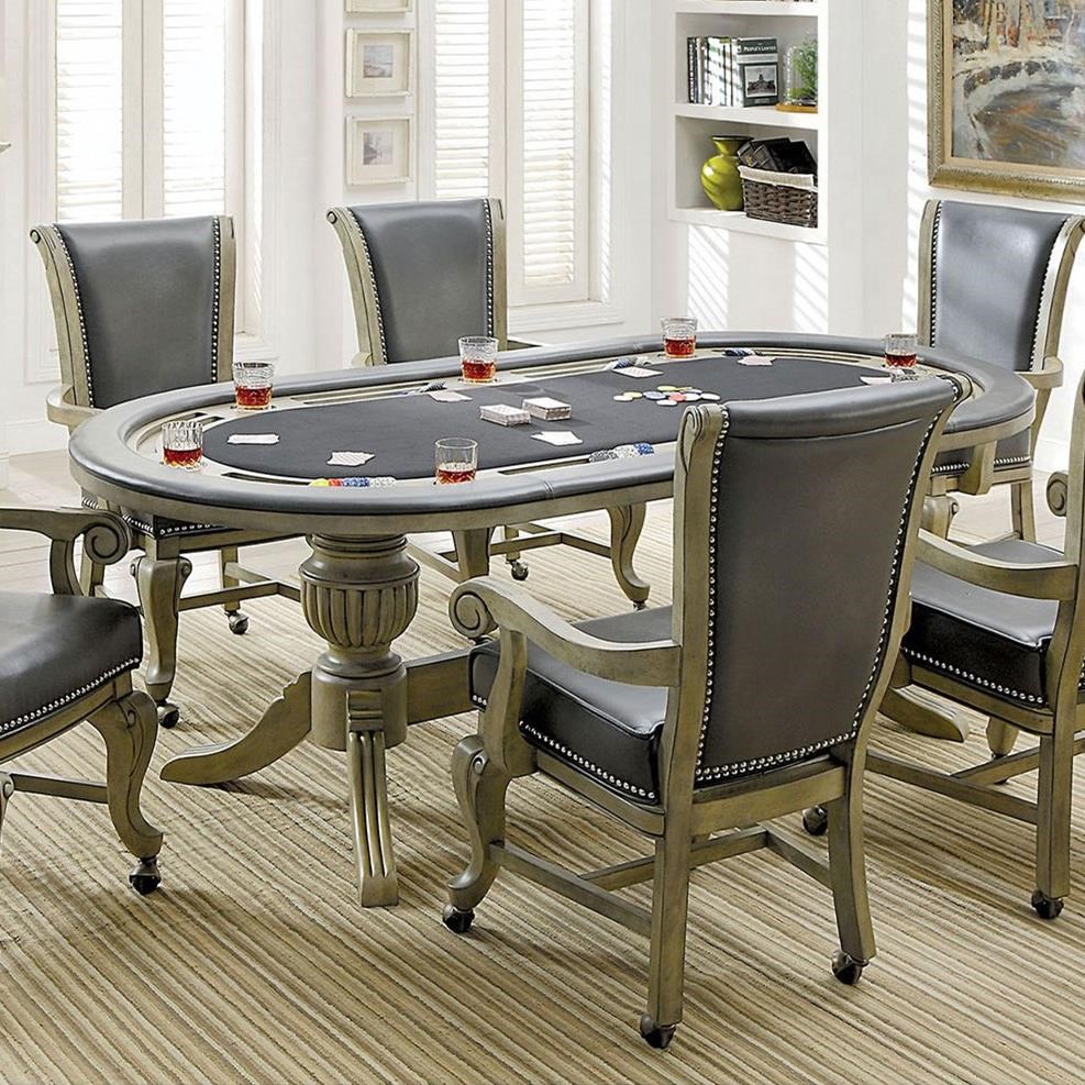 Furniture of America Melina CMGM367GYTTABLE Traditional Game Table
