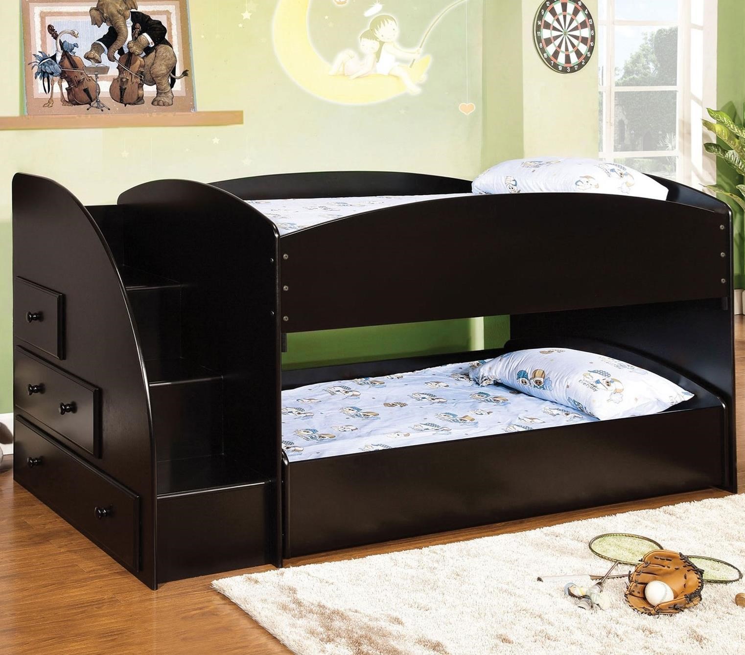 Furniture of America Merritt Youth Bedroom Twin Over Twin Bunk Bed with