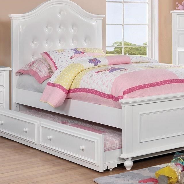 Furniture of America Olivia CM7155WHTBED+TR Twin Bed with Trundle