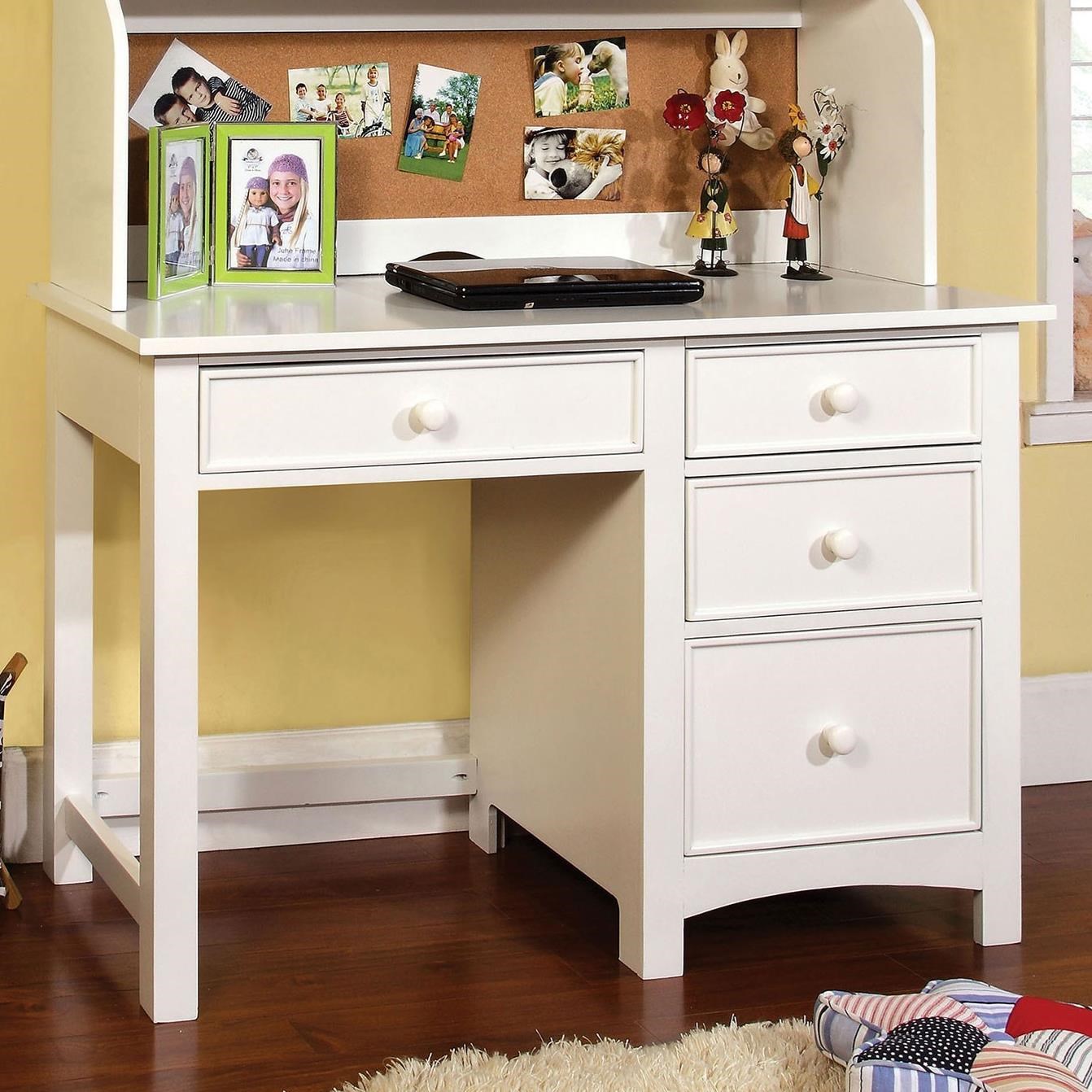Furniture of America Omnus Transitional Desk with Round Drawer Knobs