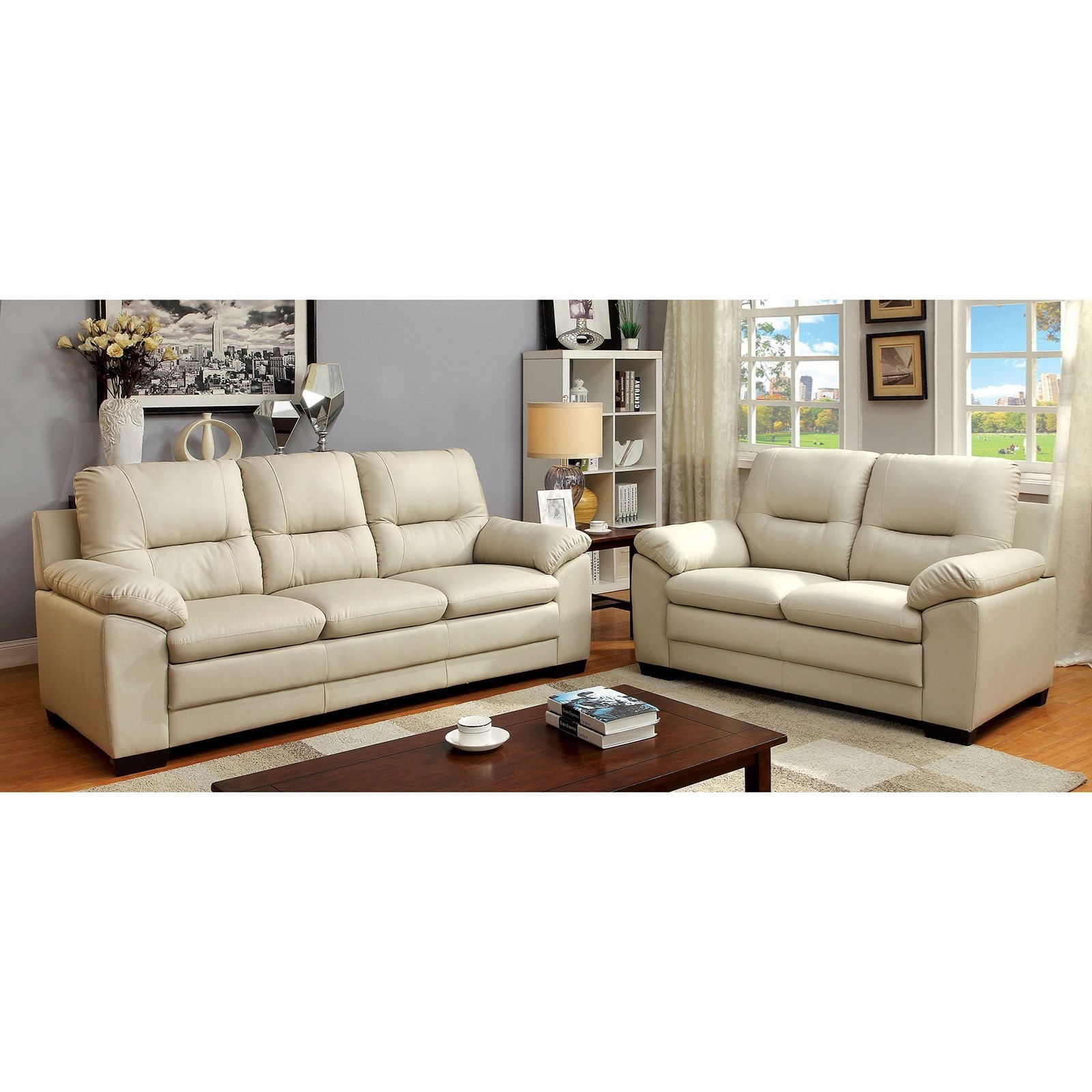 Furniture of America Parma CM6324IV3PC Sofa + Love Seat + Chair