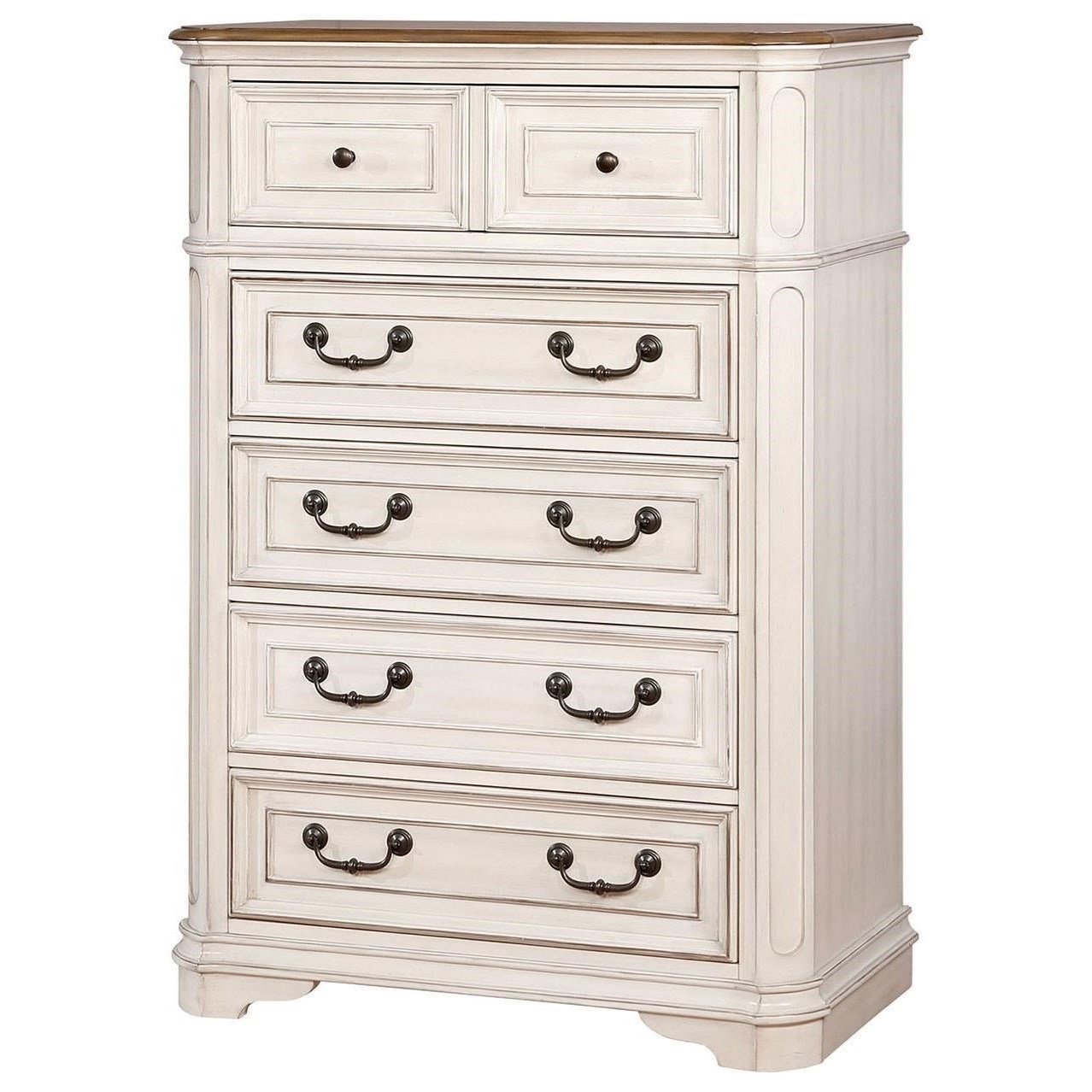 Furniture of America Pembroke Traditional White 6Drawer Chest Value City Furniture Chest