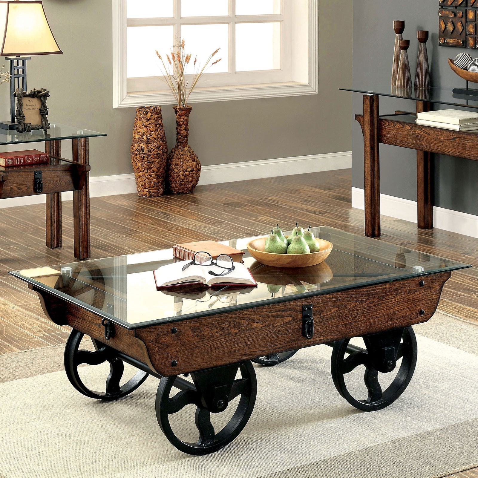 Industrial Coffee Table With Wheels Uk Loft Rustic ReEngineered