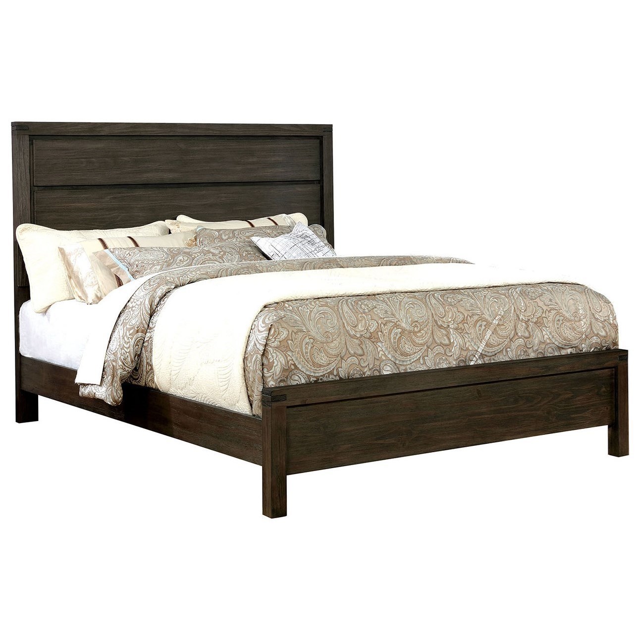 Furniture of America Rexburg Transitional Queen Panel Bed with Slatted