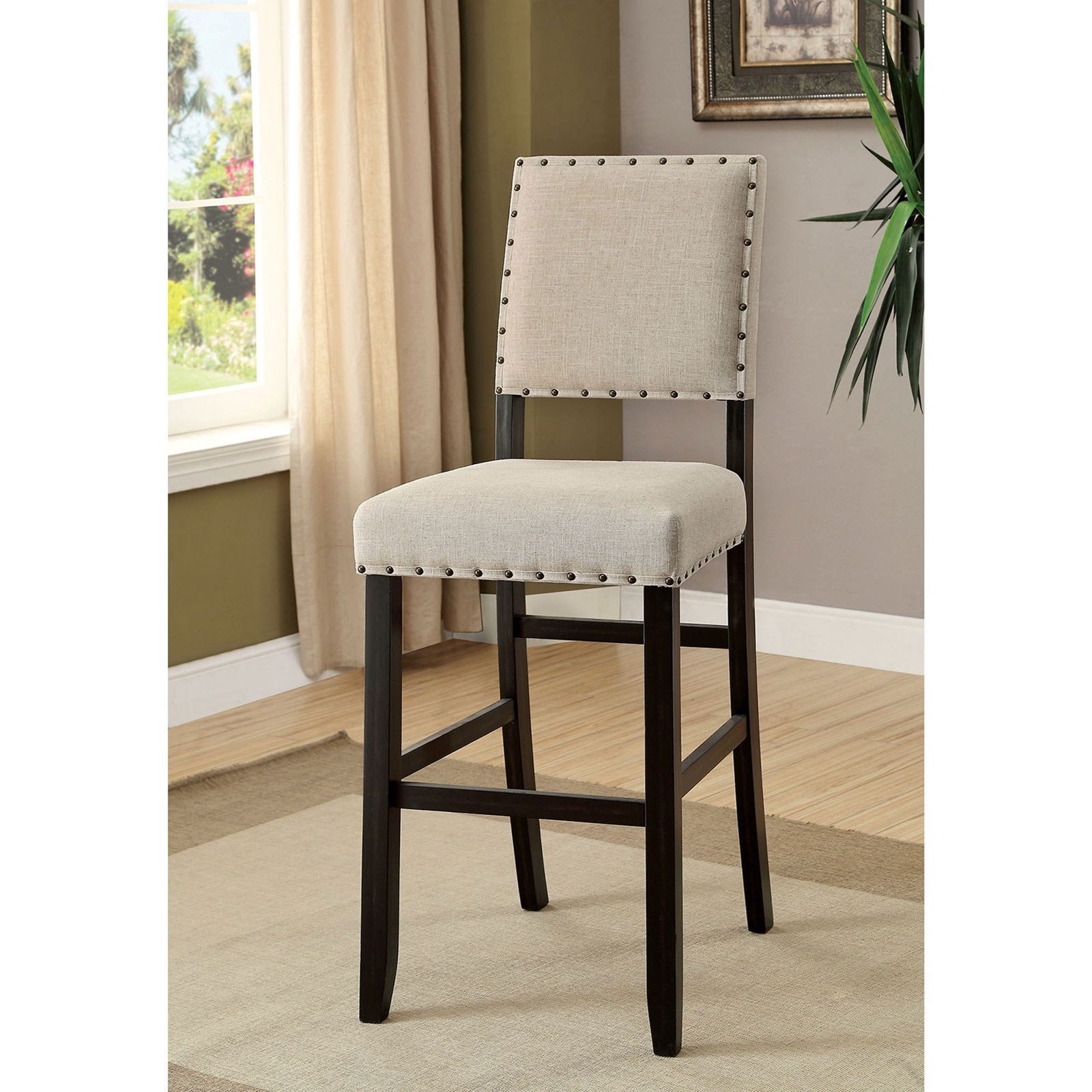 Furniture of America Sania III CM3324BKBC2PK Rustic Bar Stool 2Pack