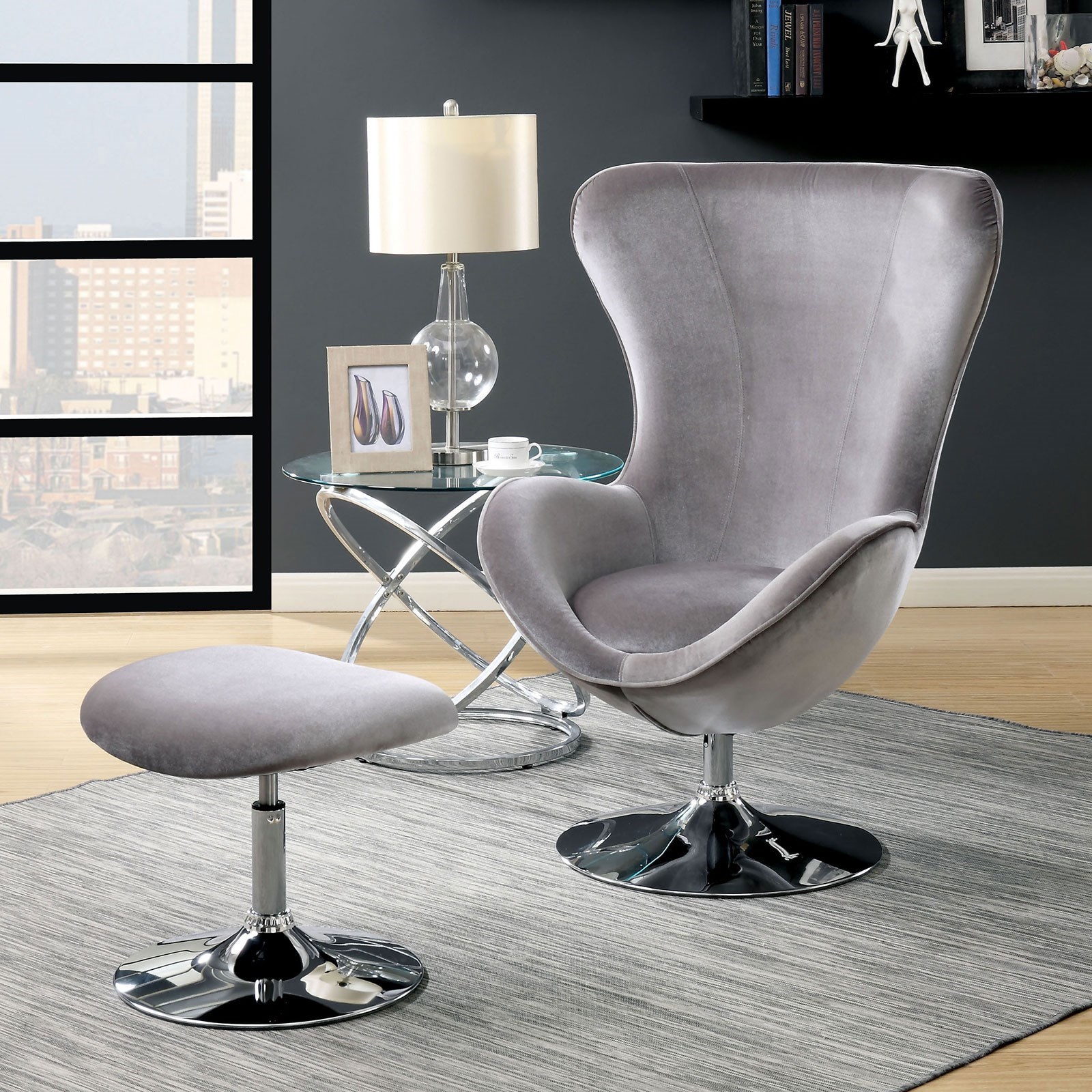 Shelia Accent Chair with Ottoman Household Furniture Chair