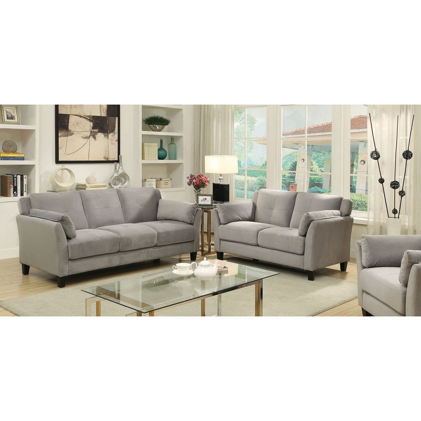 Furniture of America FOA Ysabel CM6716GY3PC Stationary Living Room