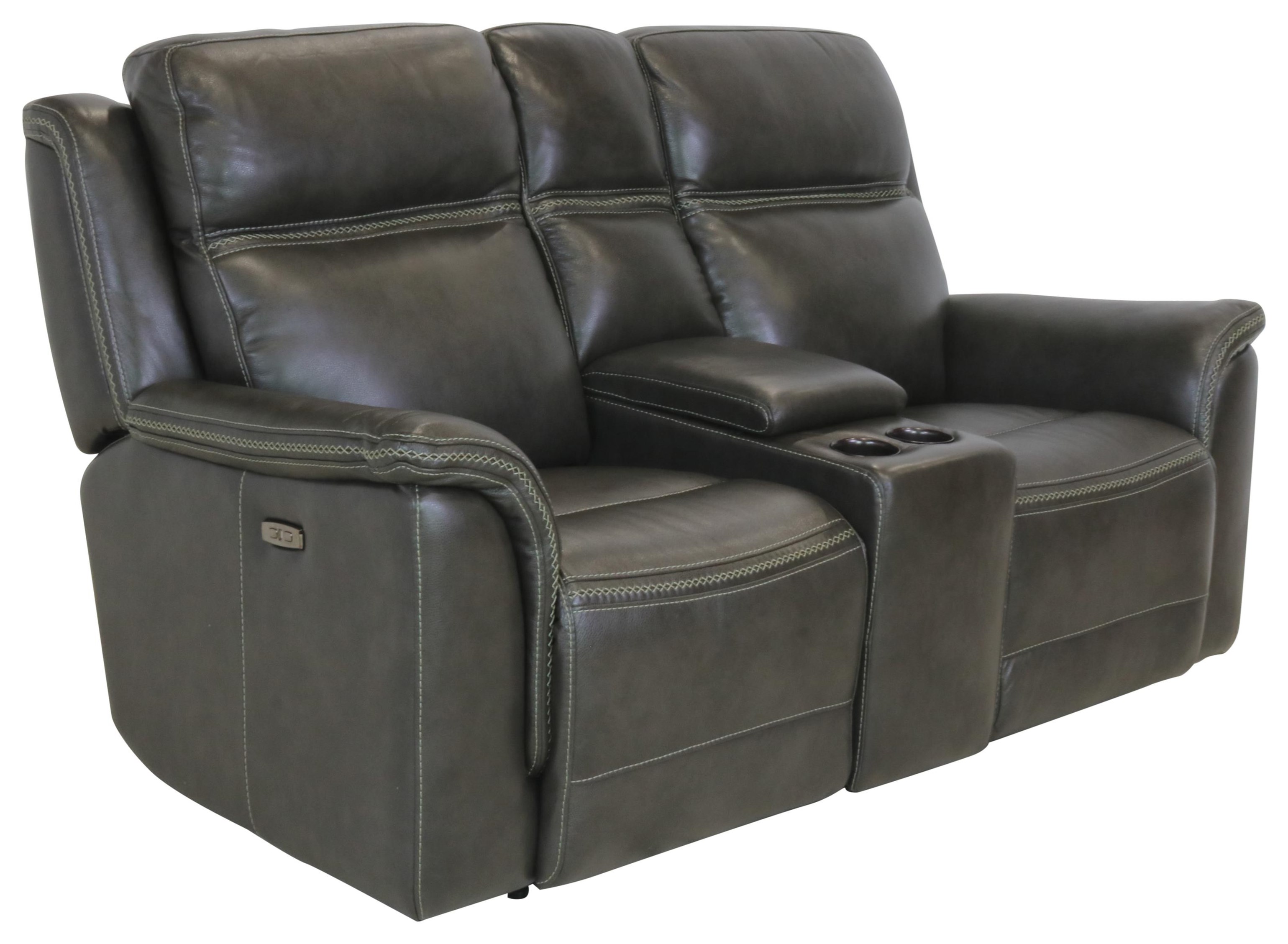 Dante Leather Sprintz Dante Power Loveseat with Console Sprintz
