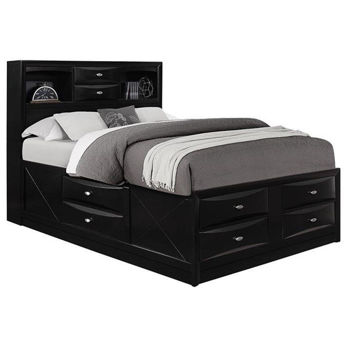 King Size Captains Bed With Bookcase Headboard happymomentofmylife