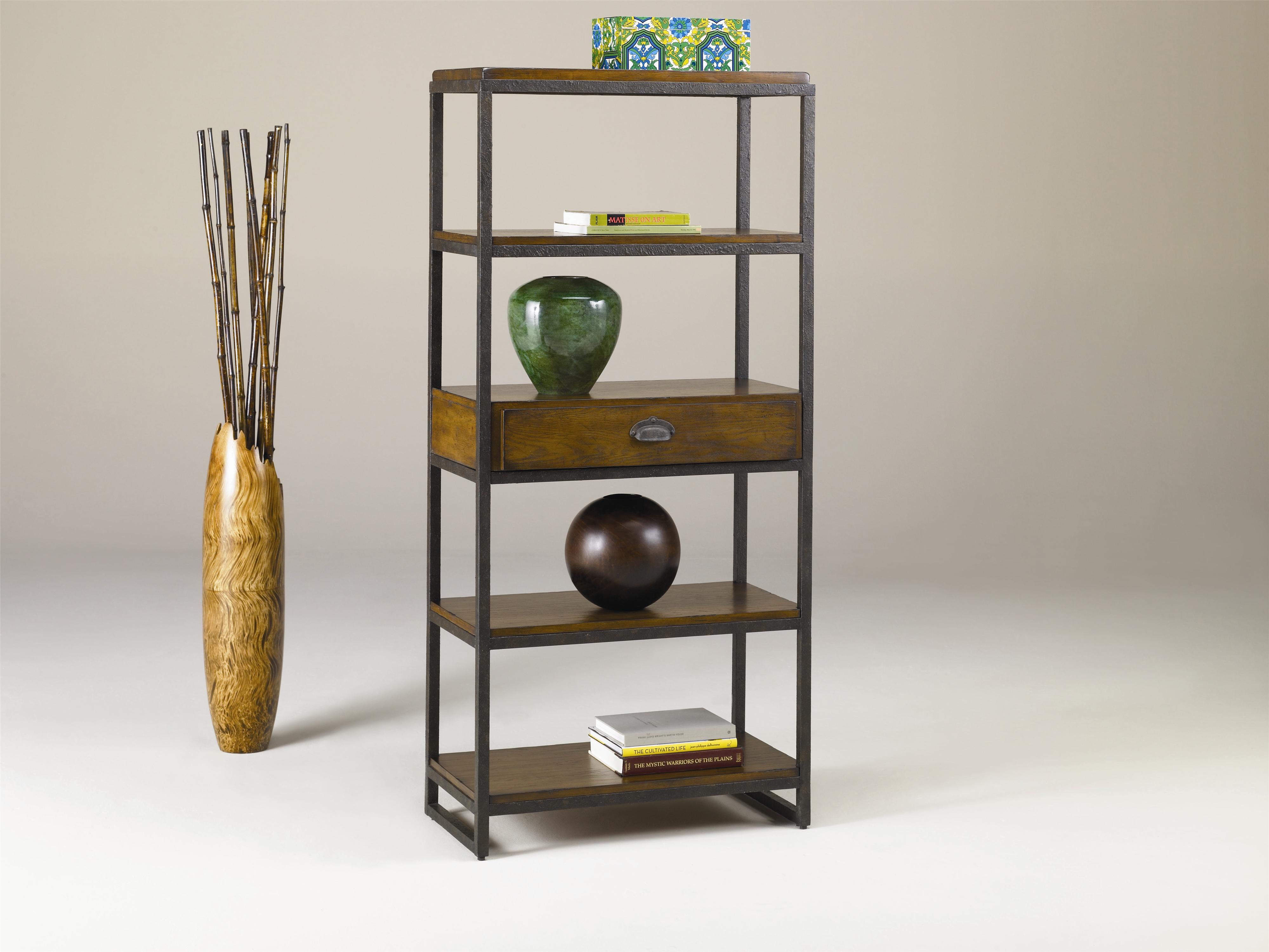 Hammary Baja Etagere with 4 Shelves and Drawer Stoney Creek Furniture