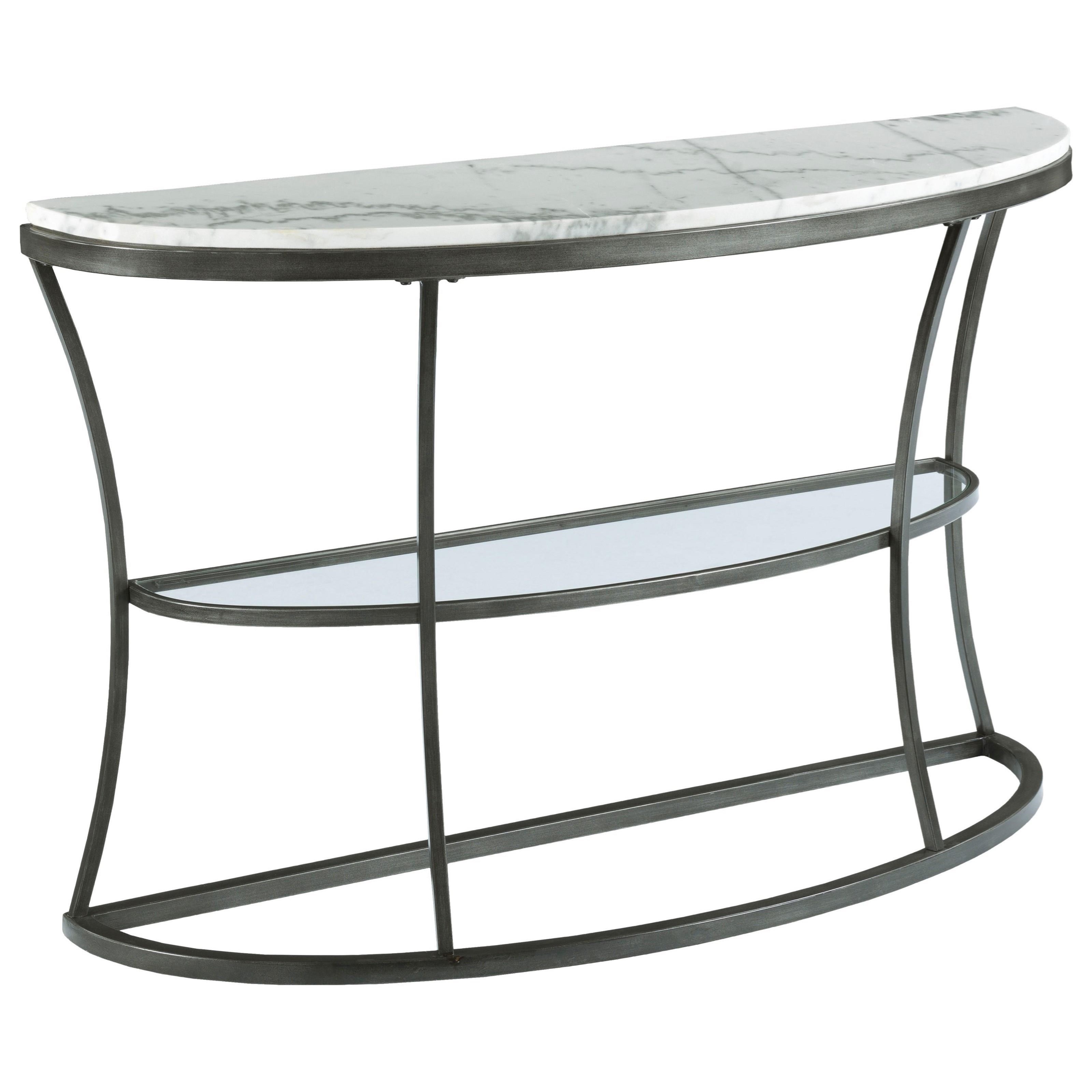 Hammary Impact 576925 Demilune Console Table with Marble Top and Glass